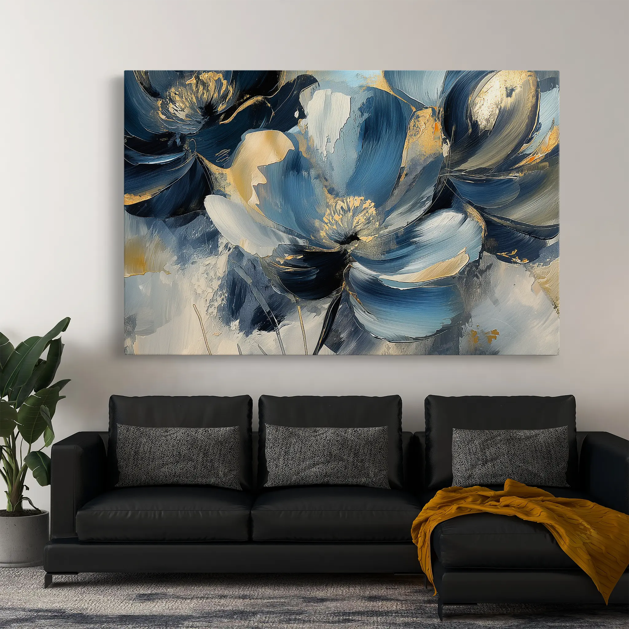 Floral Canvas Wall Art WAD098-F 90 x 60 cm / Stretched on hidden frame