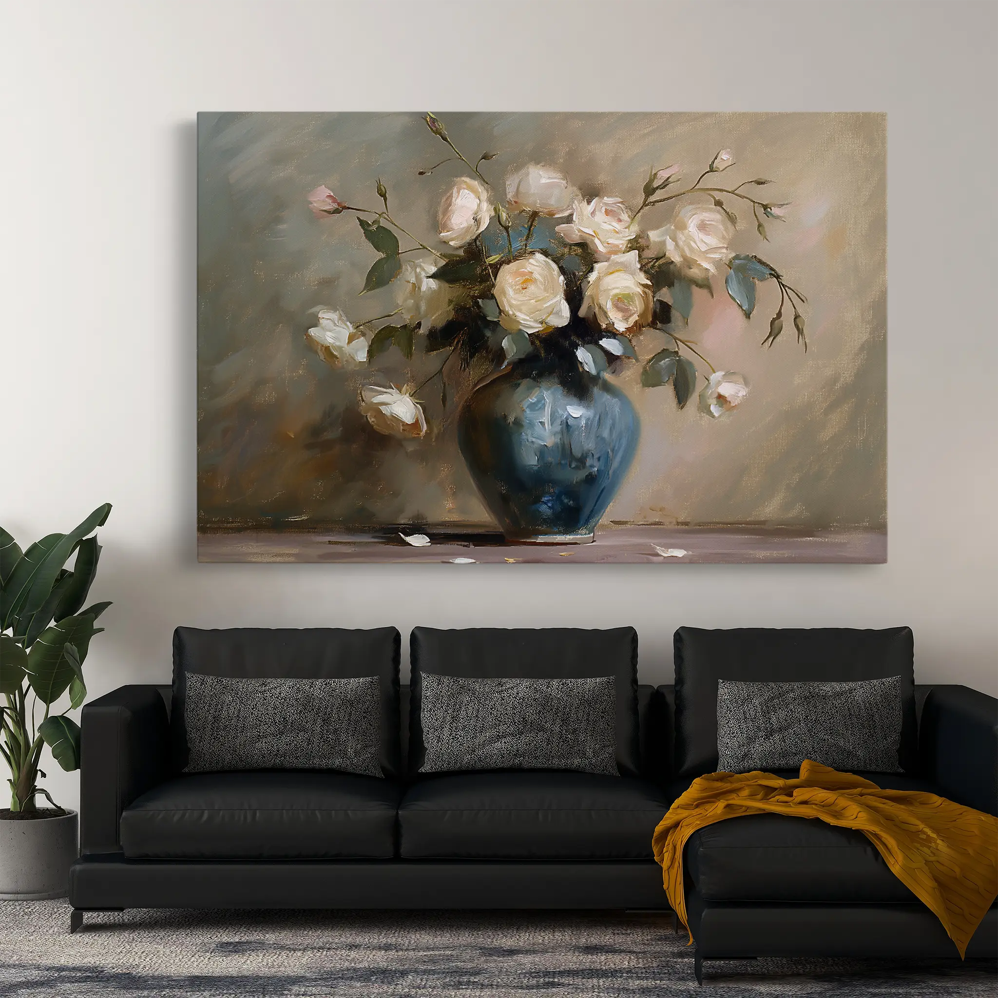 Floral Canvas Wall Art WAD099-F 90 x 60 cm / Stretched on hidden frame