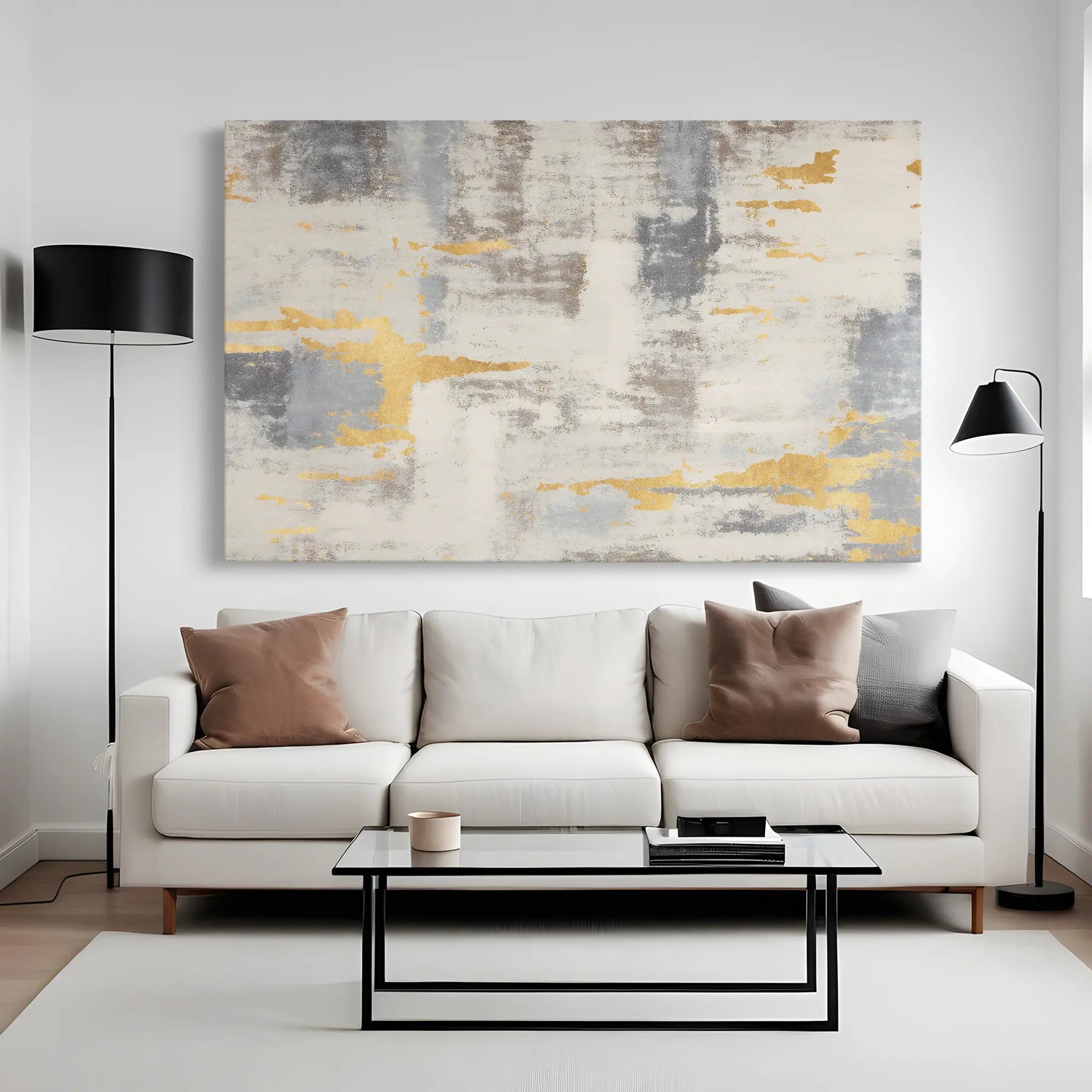 Abstract Canvas Wall Art WAD100-A 90 x 60 cm / Stretched on hidden frame