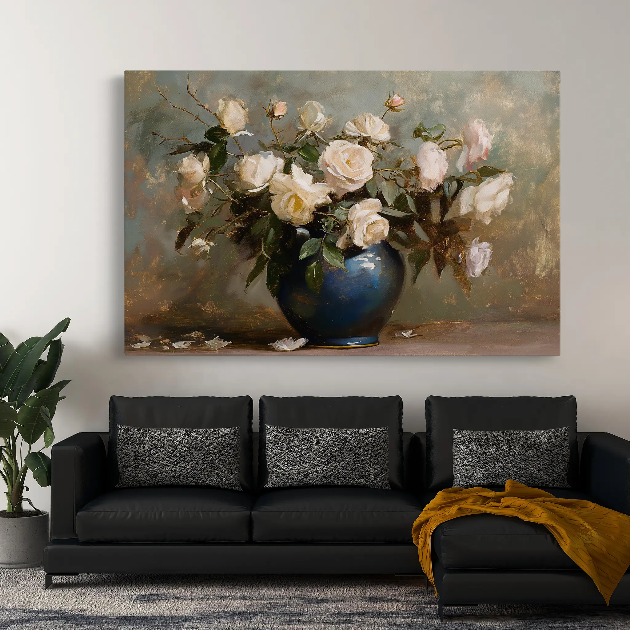 Floral Canvas Wall Art WAD100-F 90 x 60 cm / Stretched on hidden frame