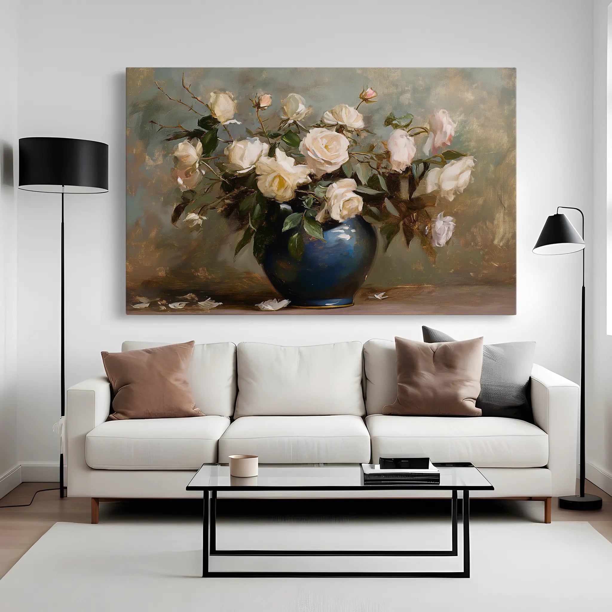 Floral Canvas Wall Art WAD100-F 90 x 60 cm / Stretched on hidden frame