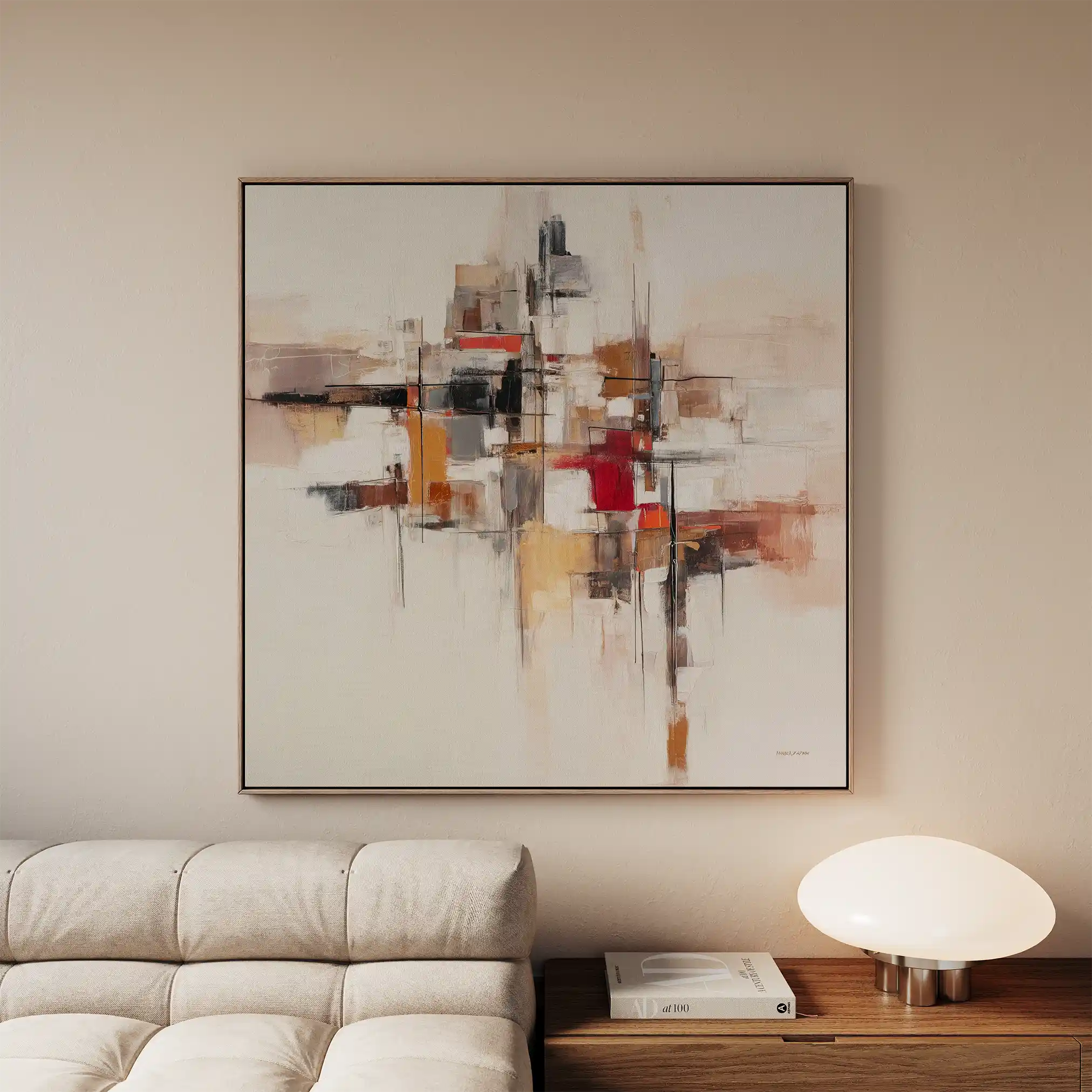 Abstract Canvas Wall Art WAD1000-A 80 x 80 cm / Stretched on hidden frame