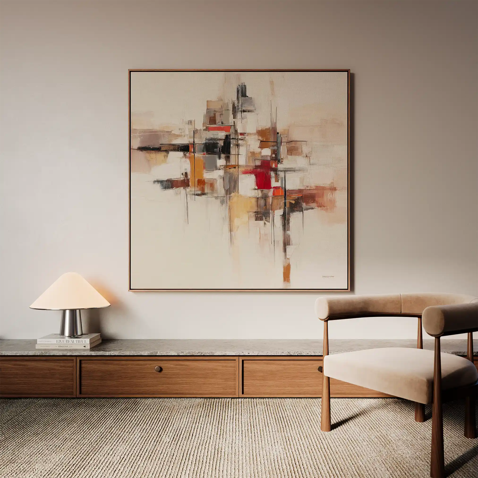 Abstract Canvas Wall Art WAD1000-A 80 x 80 cm / Stretched on hidden frame
