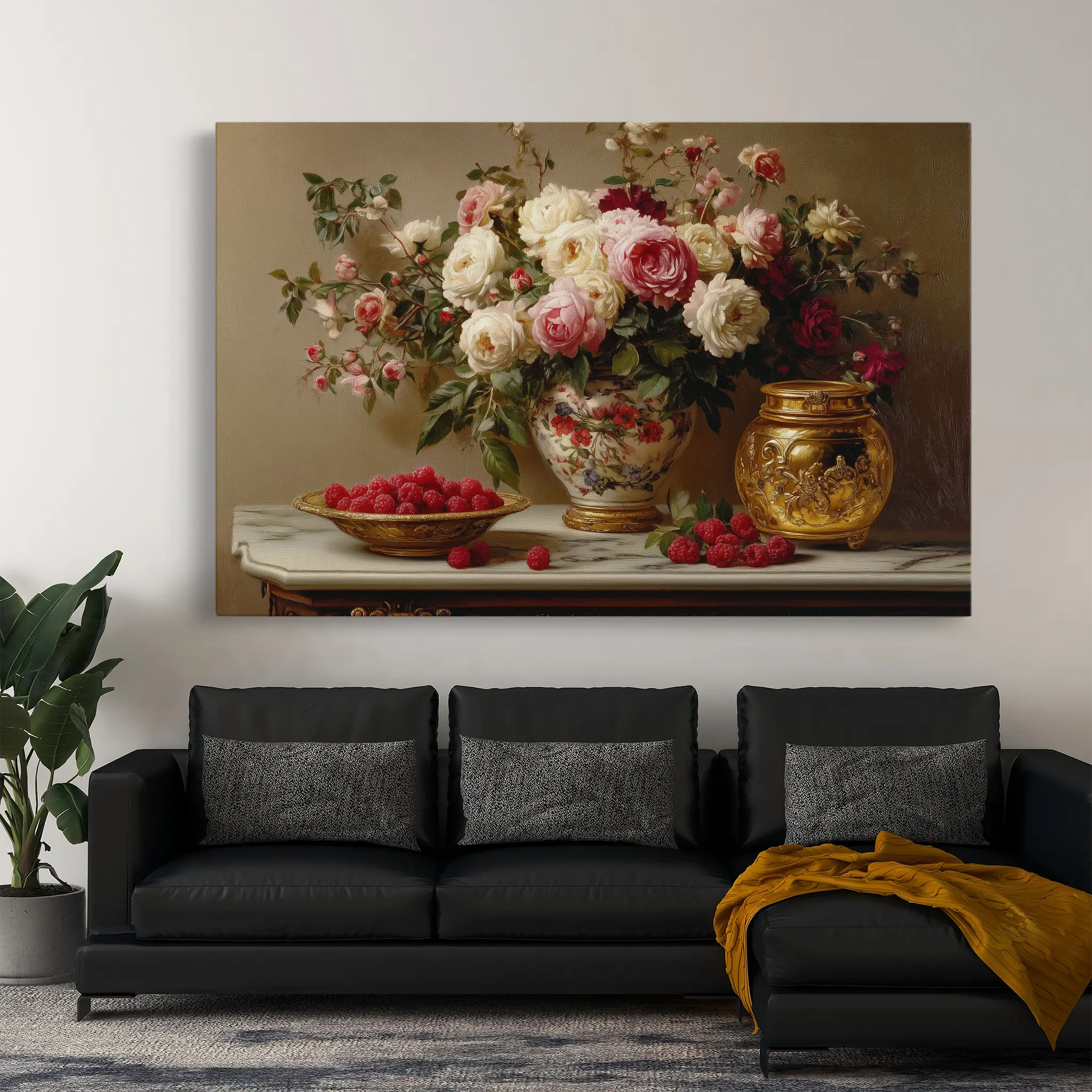 Floral Canvas Wall Art WAD1000-F 90 x 60 cm / Stretched on hidden frame