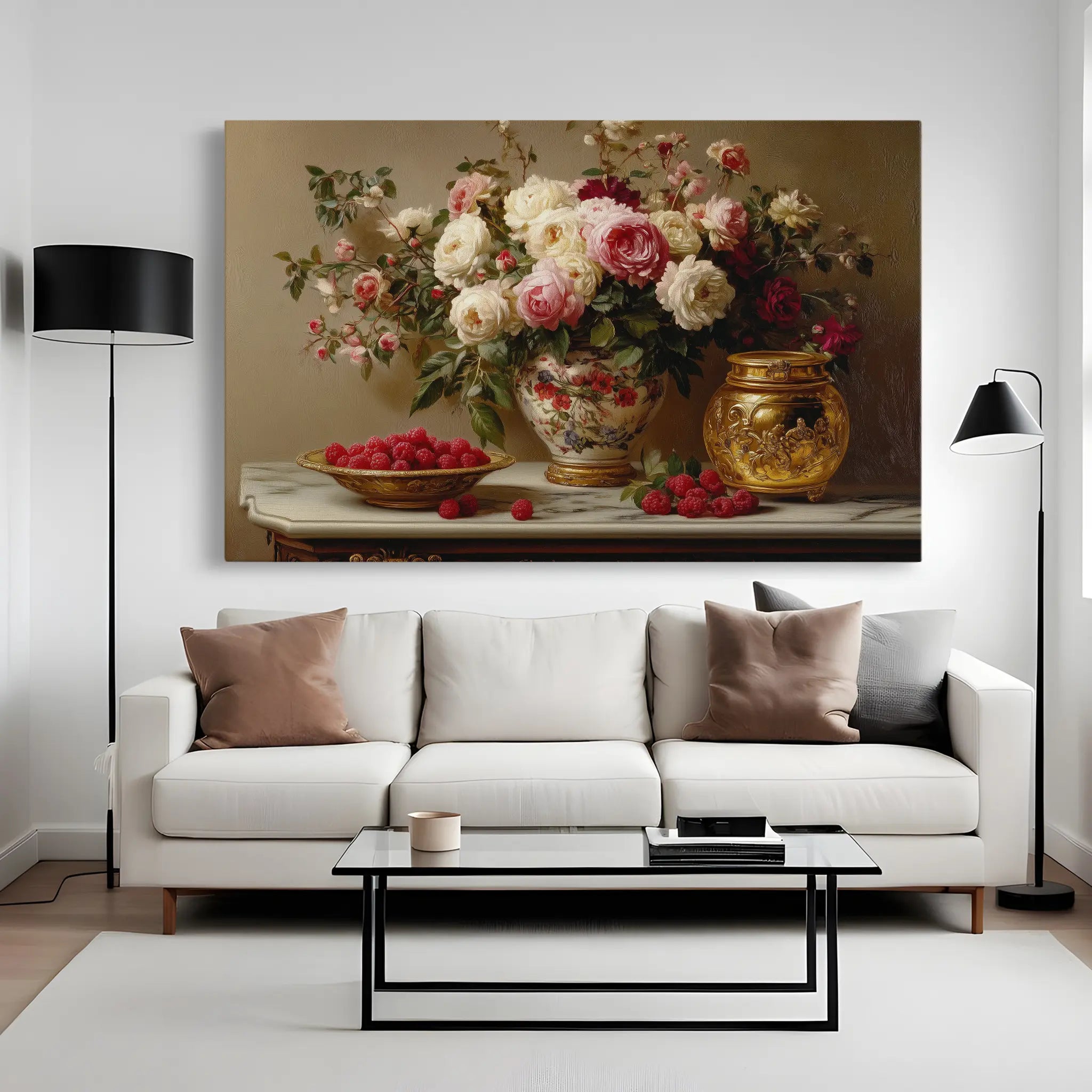 Floral Canvas Wall Art WAD1000-F 90 x 60 cm / Stretched on hidden frame