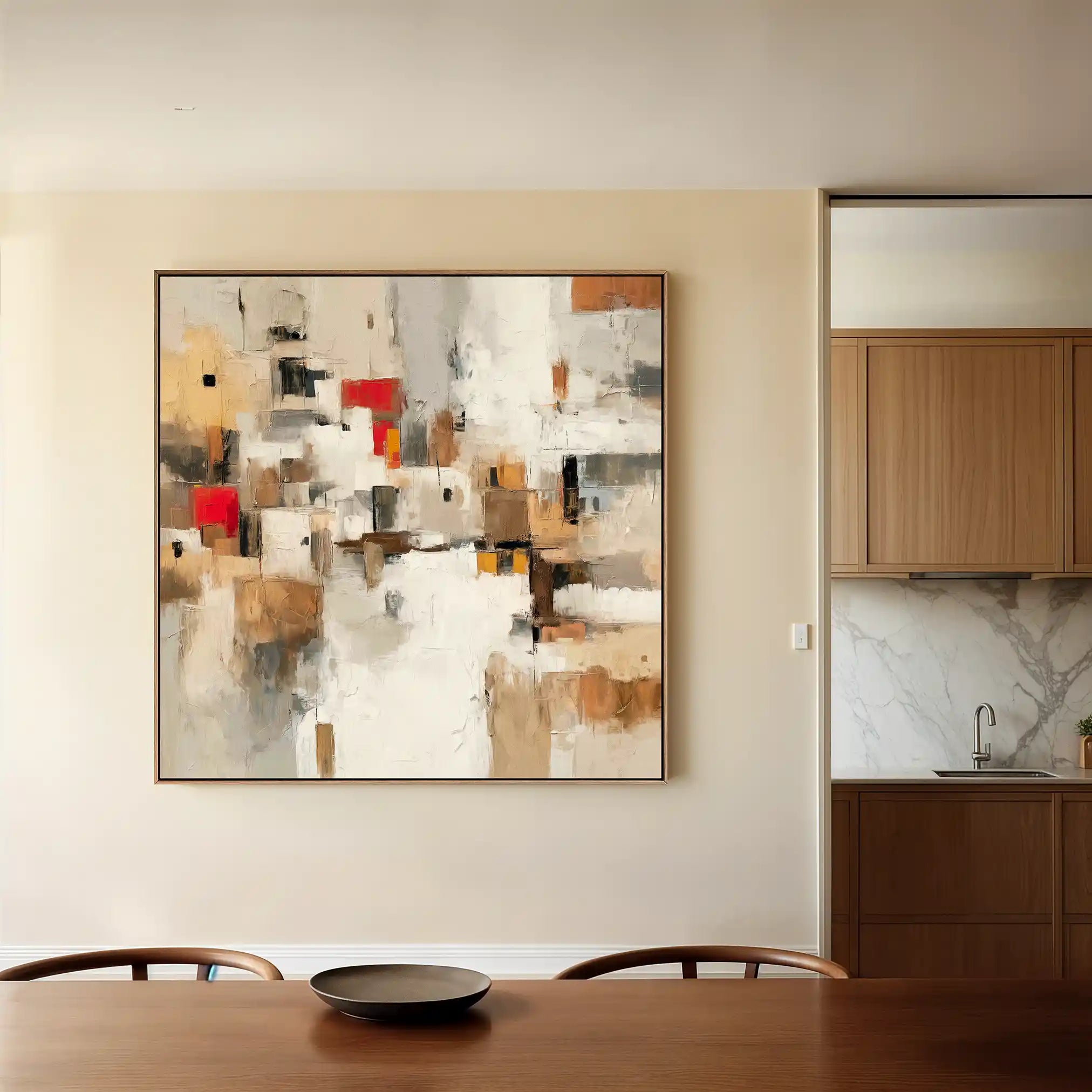Abstract Canvas Wall Art WAD1001-A 80 x 80 cm / Stretched on hidden frame