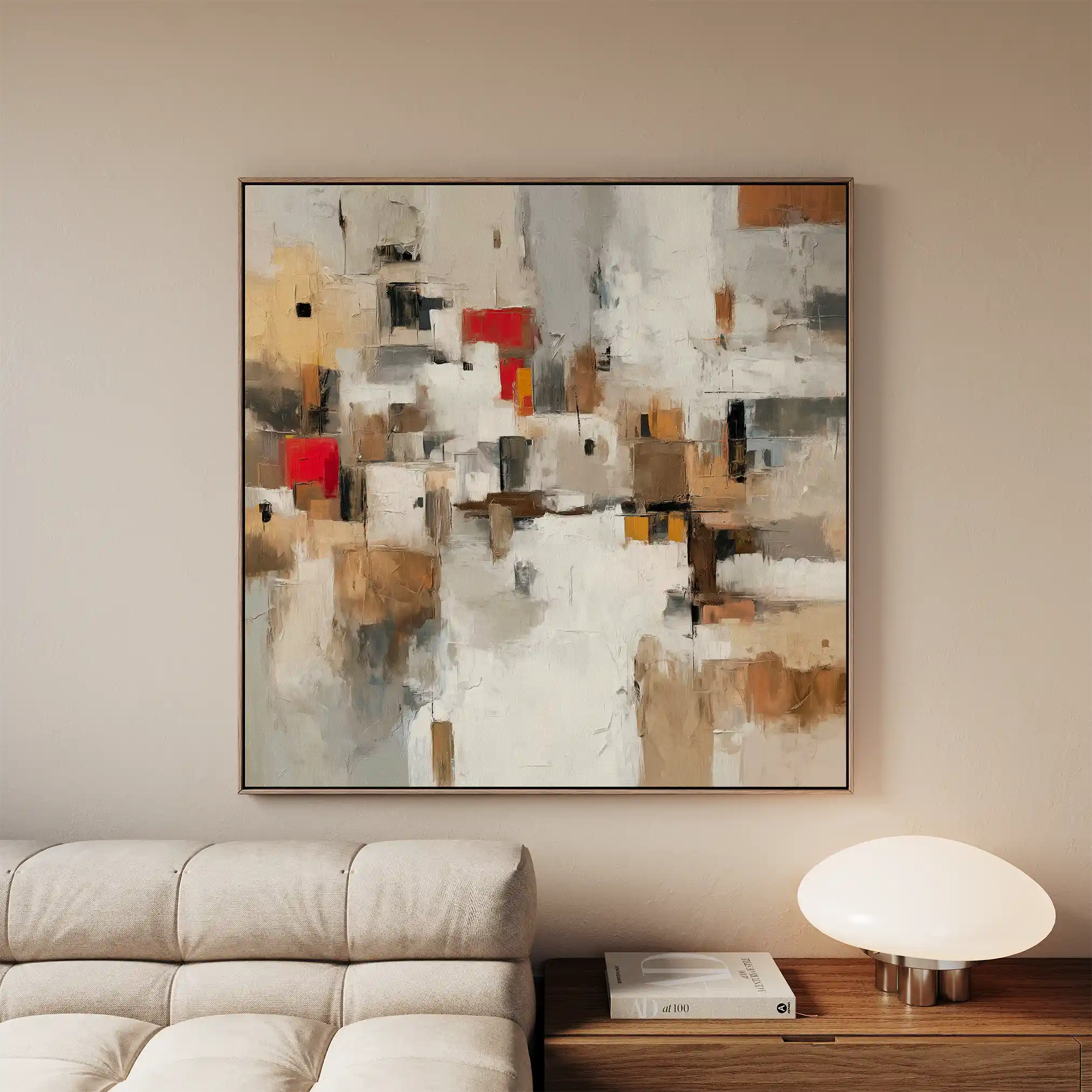 Abstract Canvas Wall Art WAD1001-A 80 x 80 cm / Stretched on hidden frame