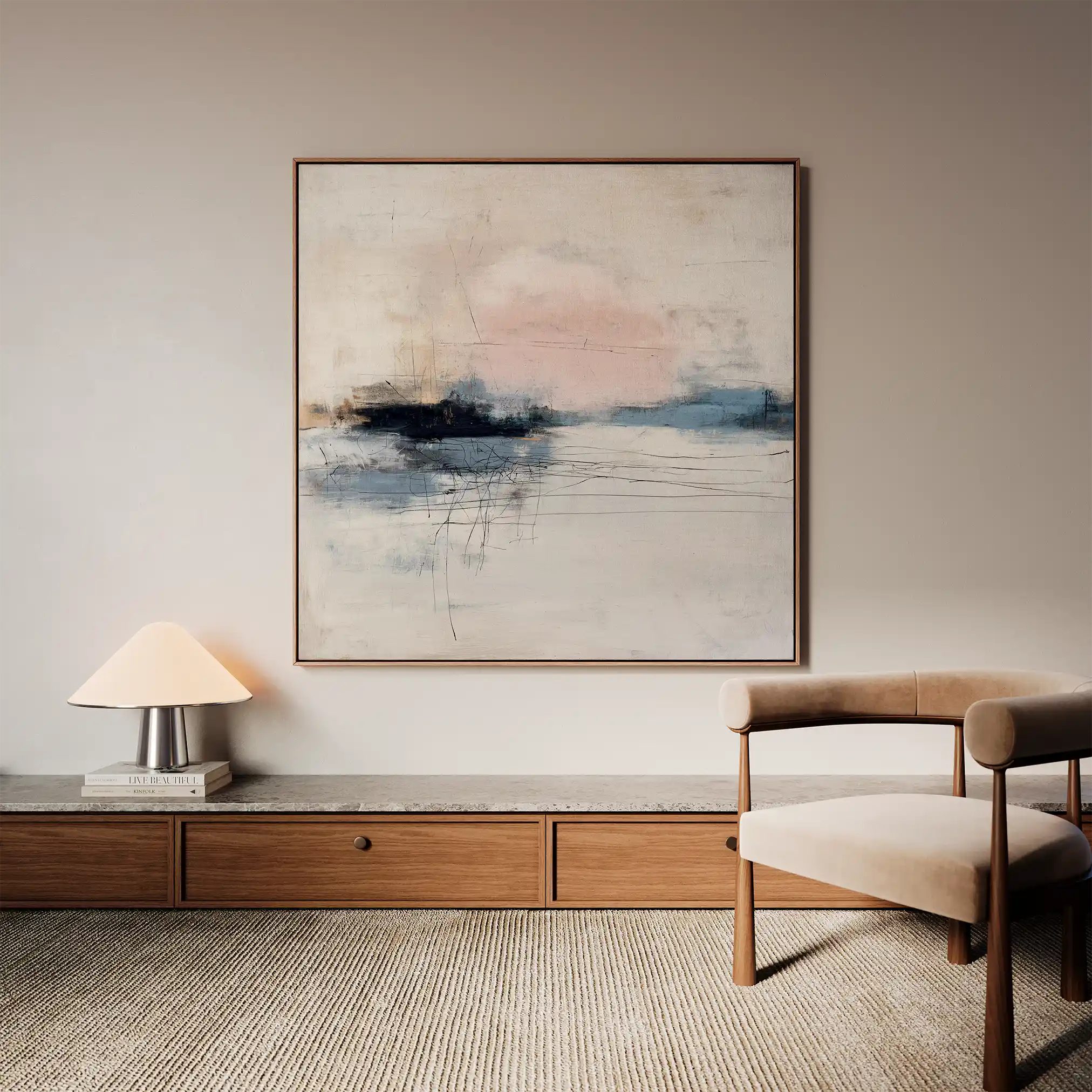 Abstract Canvas Wall Art WAD1002-A 80 x 80 cm / Stretched on hidden frame
