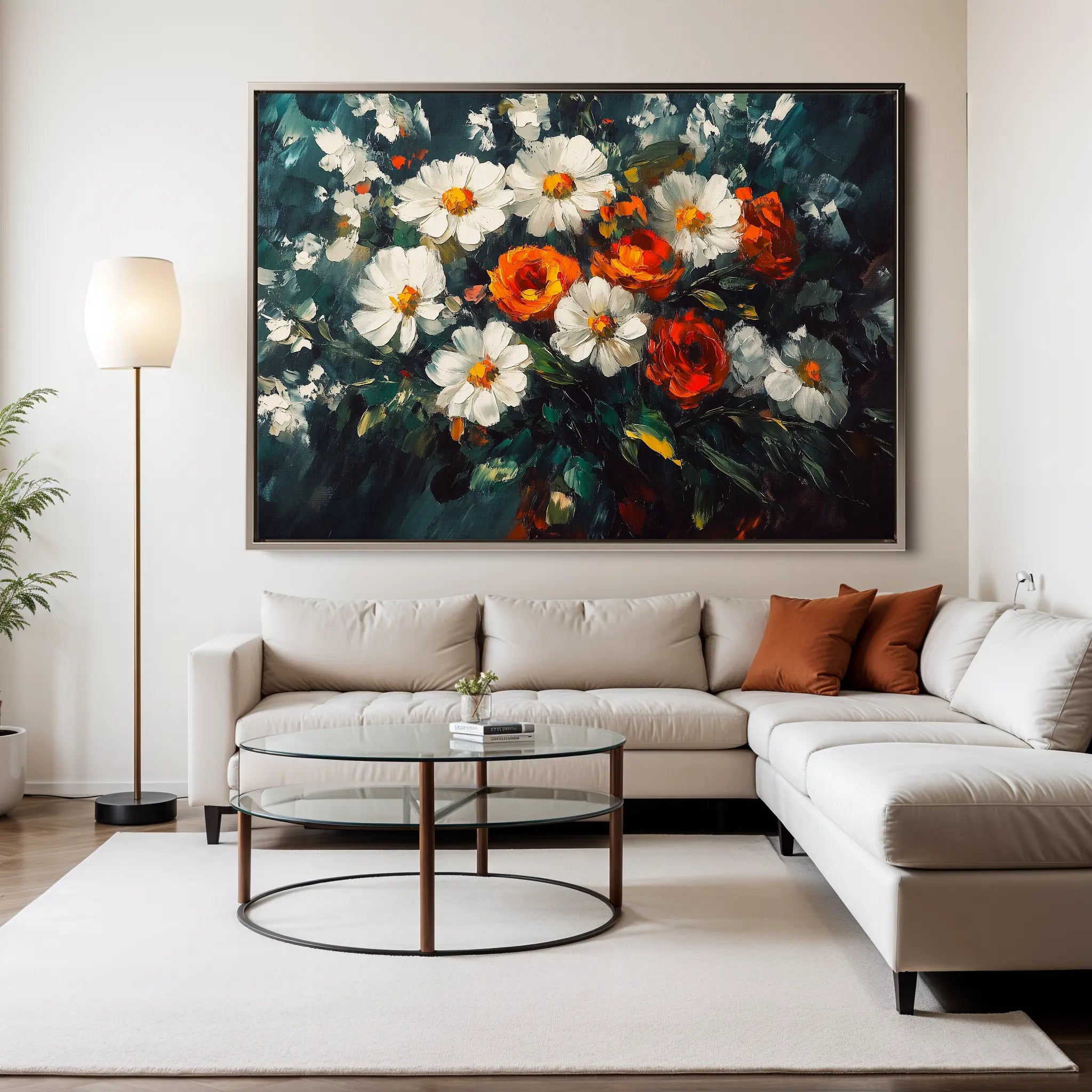 Floral Canvas Wall Art WAD1002-F 90 x 60 cm / Stretched on hidden frame