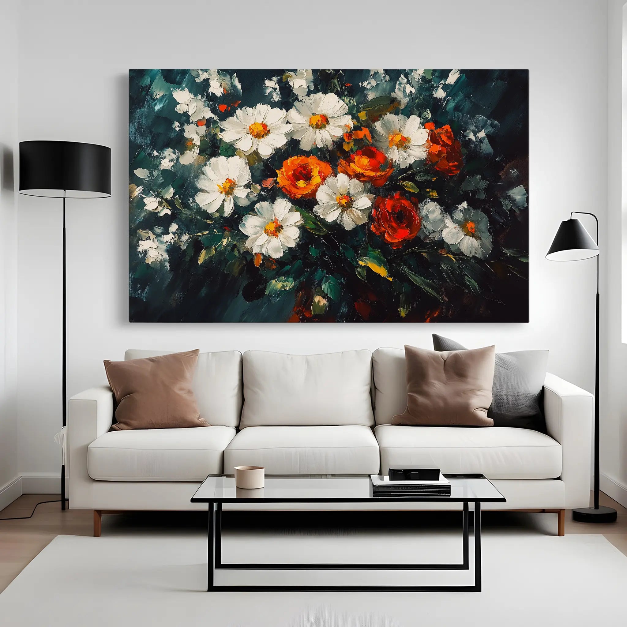 Floral Canvas Wall Art WAD1002-F 90 x 60 cm / Stretched on hidden frame