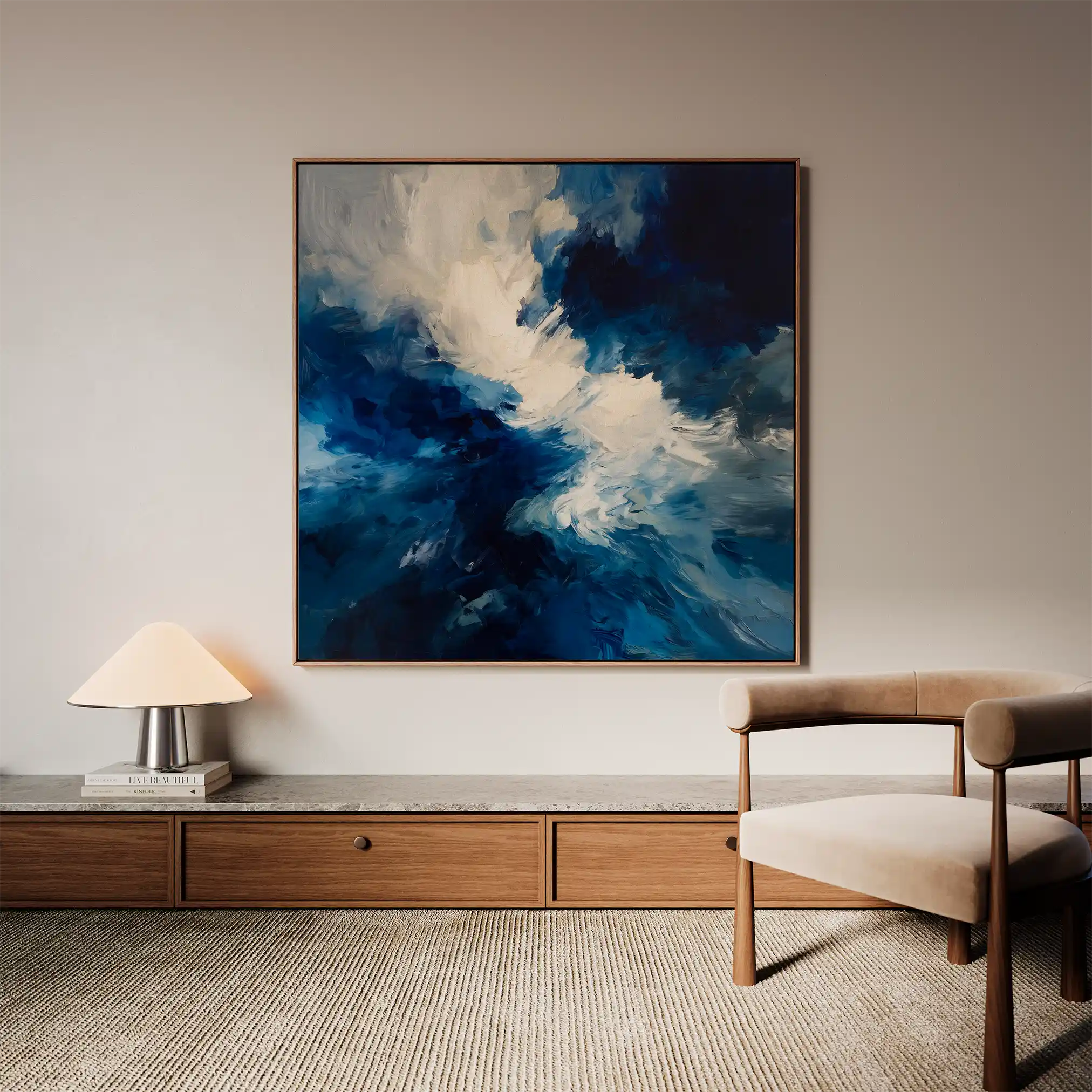Abstract Canvas Wall Art WAD1003-A 80 x 80 cm / Stretched on hidden frame