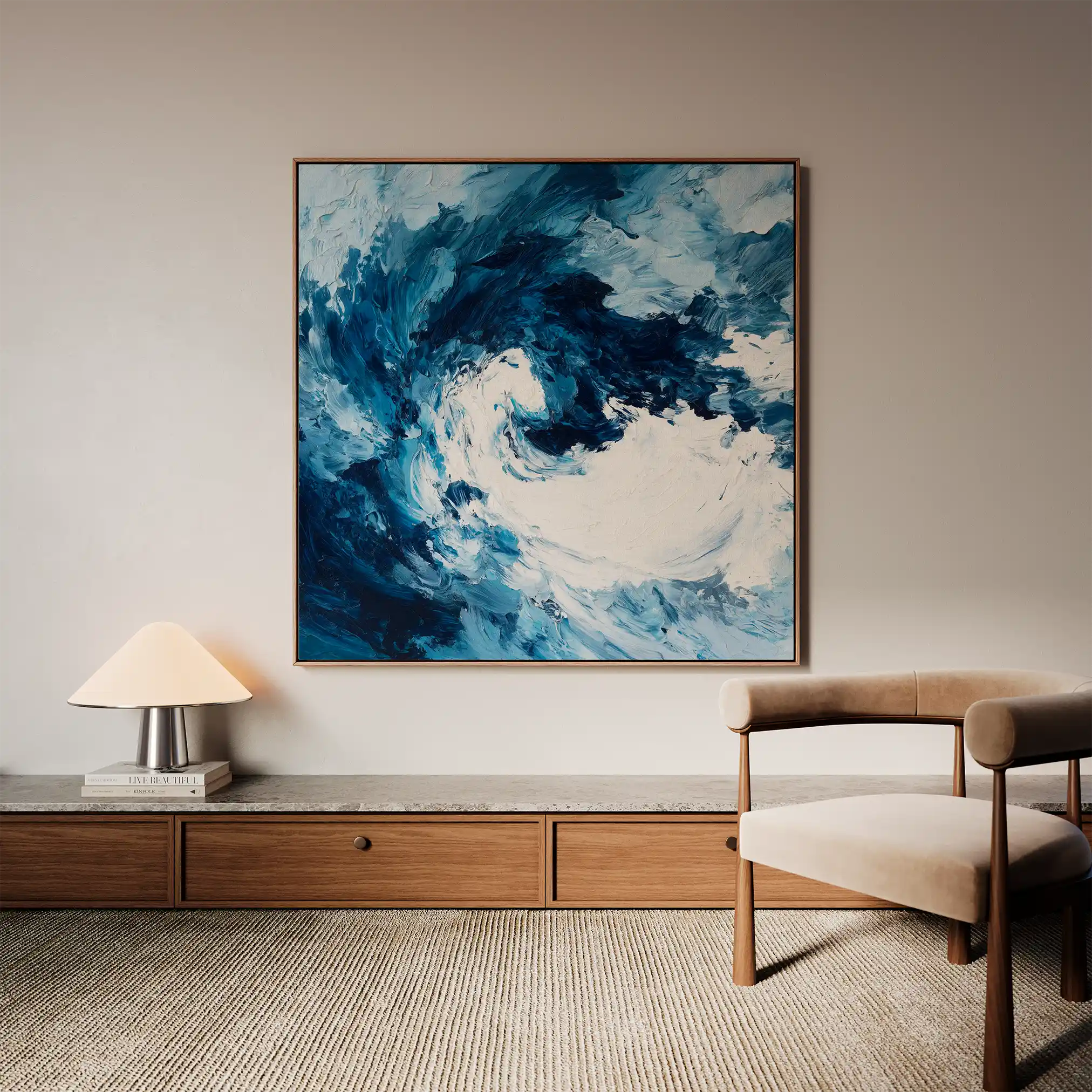 Abstract Canvas Wall Art WAD1005-A 80 x 80 cm / Stretched on hidden frame