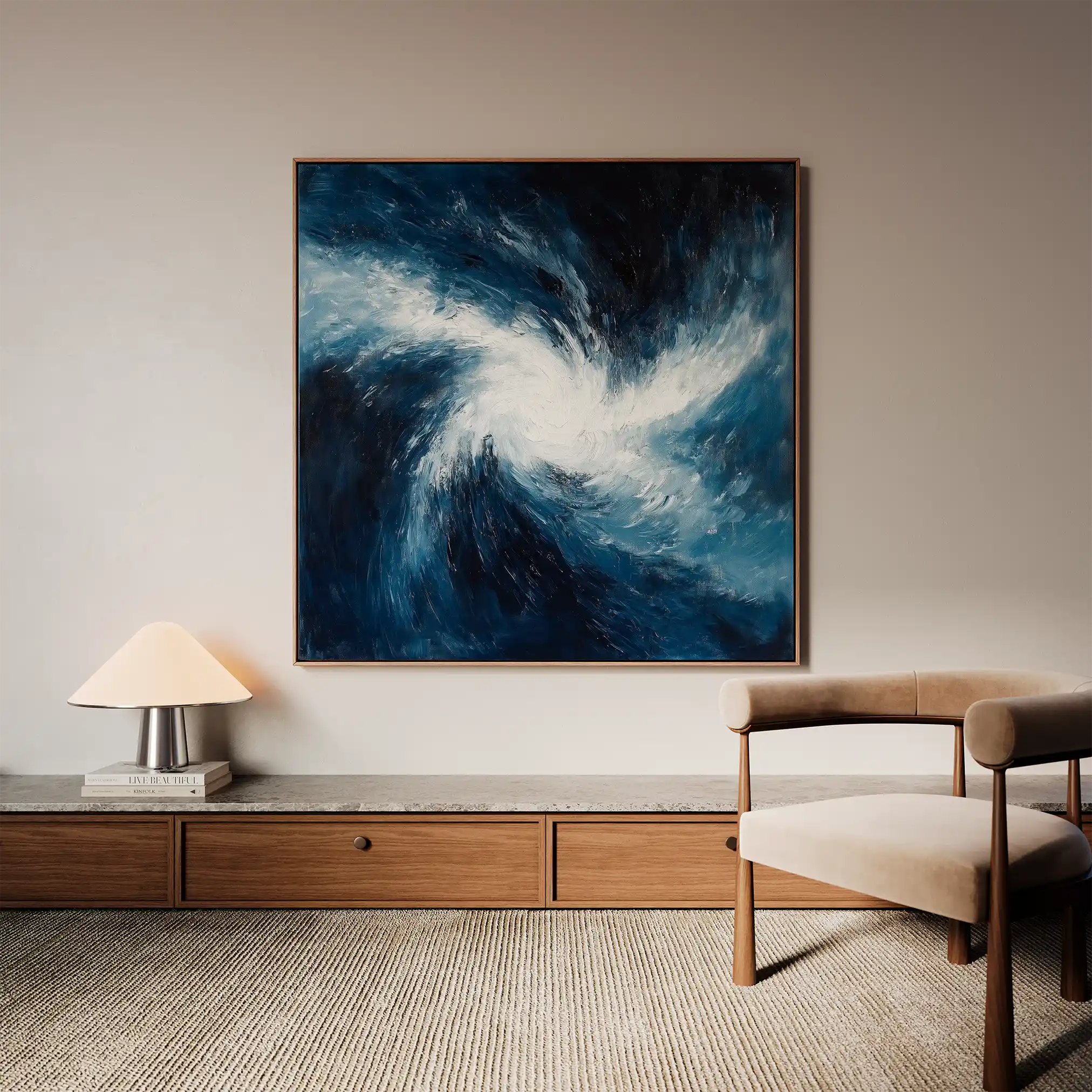 Abstract Canvas Wall Art WAD1006-A 80 x 80 cm / Stretched on hidden frame