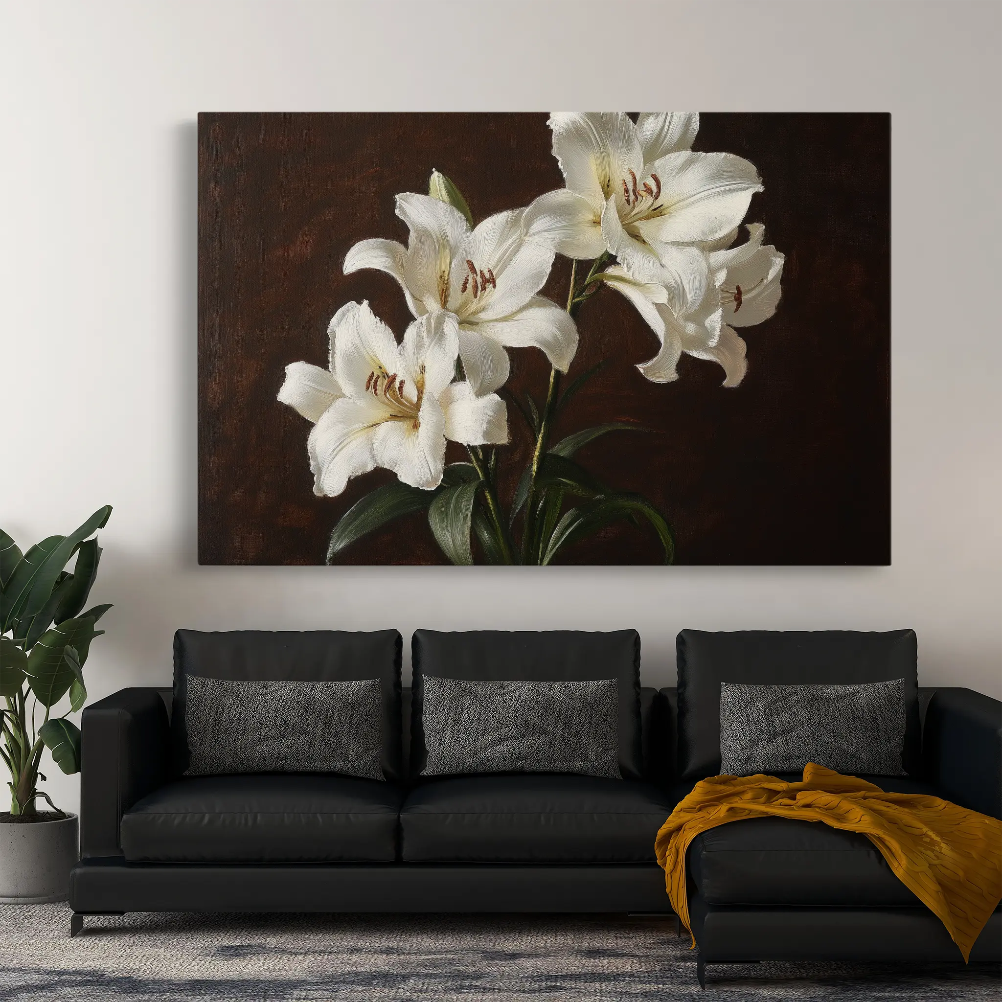 Floral Canvas Wall Art WAD1006-F 90 x 60 cm / Stretched on hidden frame