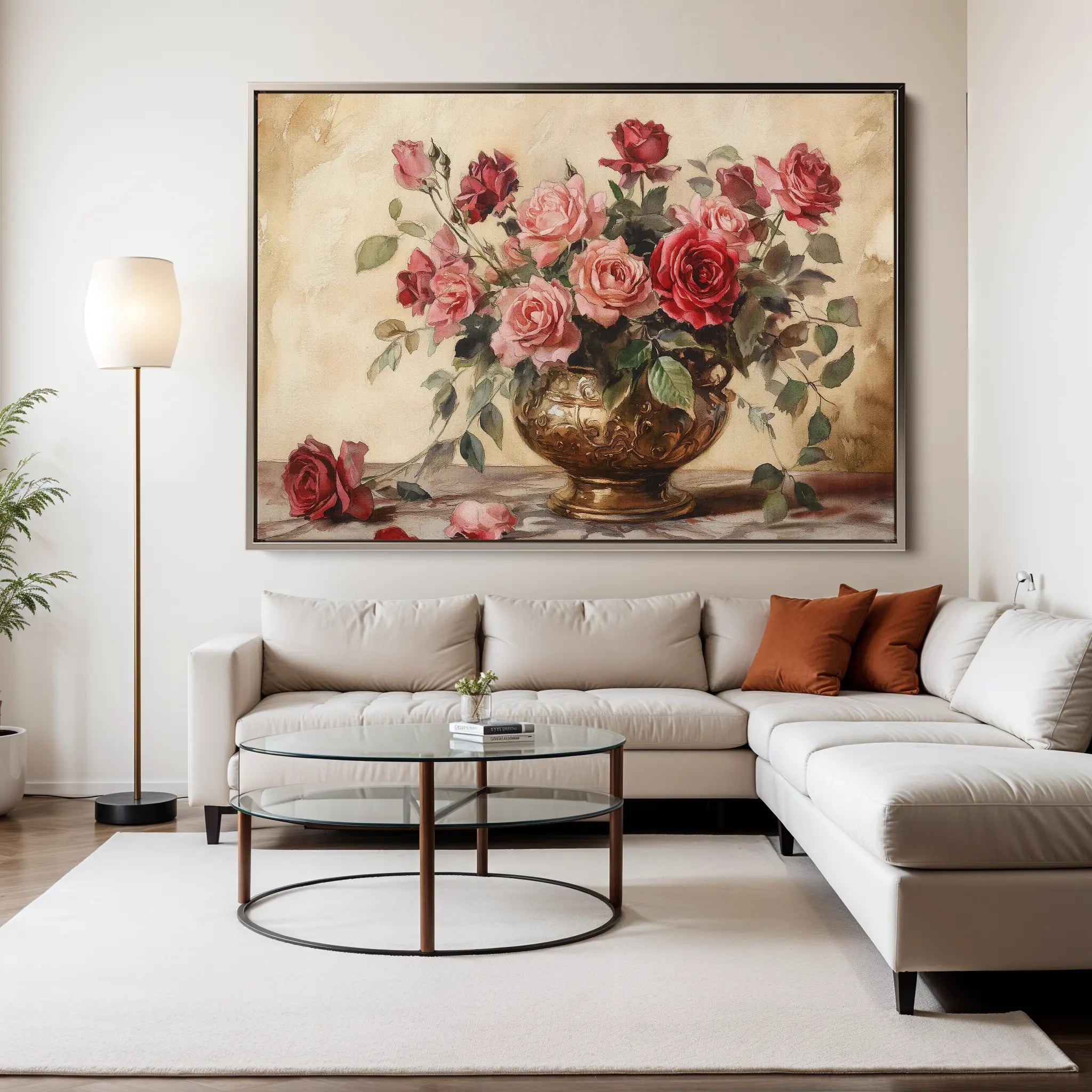 Floral Canvas Wall Art WAD1007-F 90 x 60 cm / Stretched on hidden frame