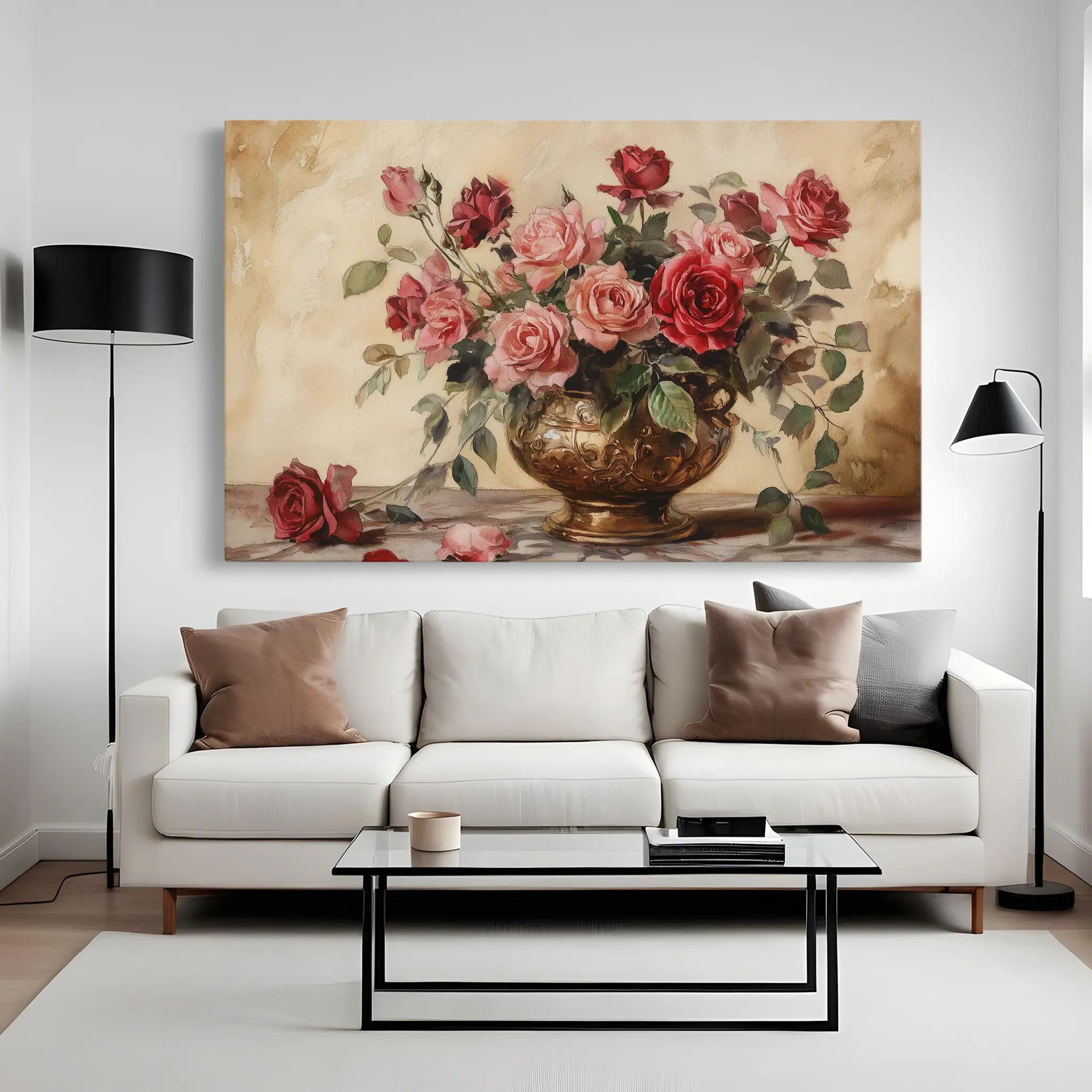 Floral Canvas Wall Art WAD1007-F 90 x 60 cm / Stretched on hidden frame