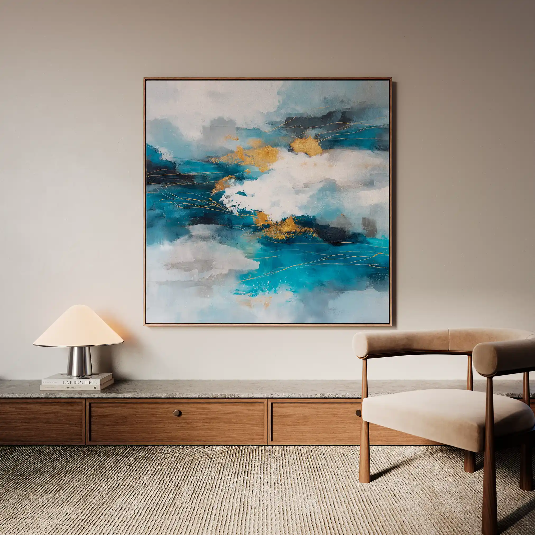 Abstract Canvas Wall Art WAD1008-A 80 x 80 cm / Stretched on hidden frame