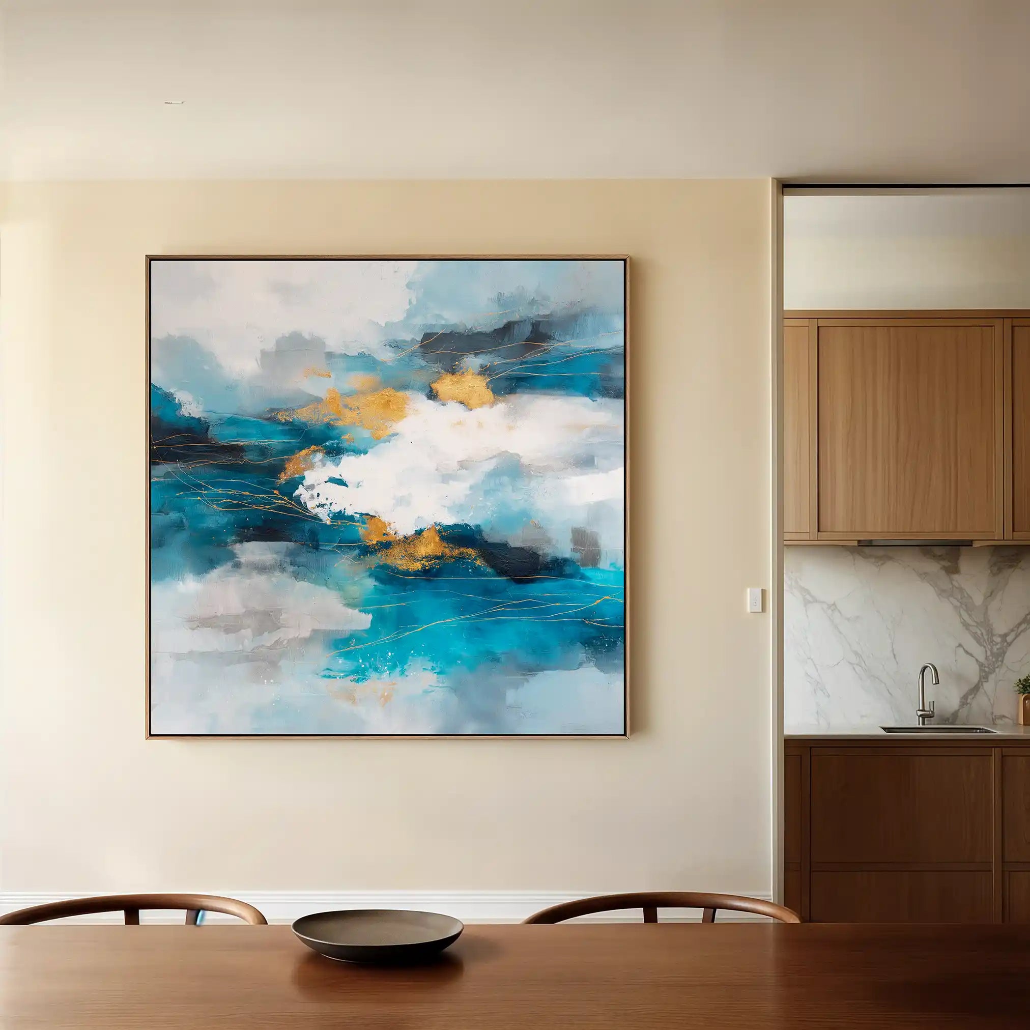 Abstract Canvas Wall Art WAD1008-A 80 x 80 cm / Stretched on hidden frame