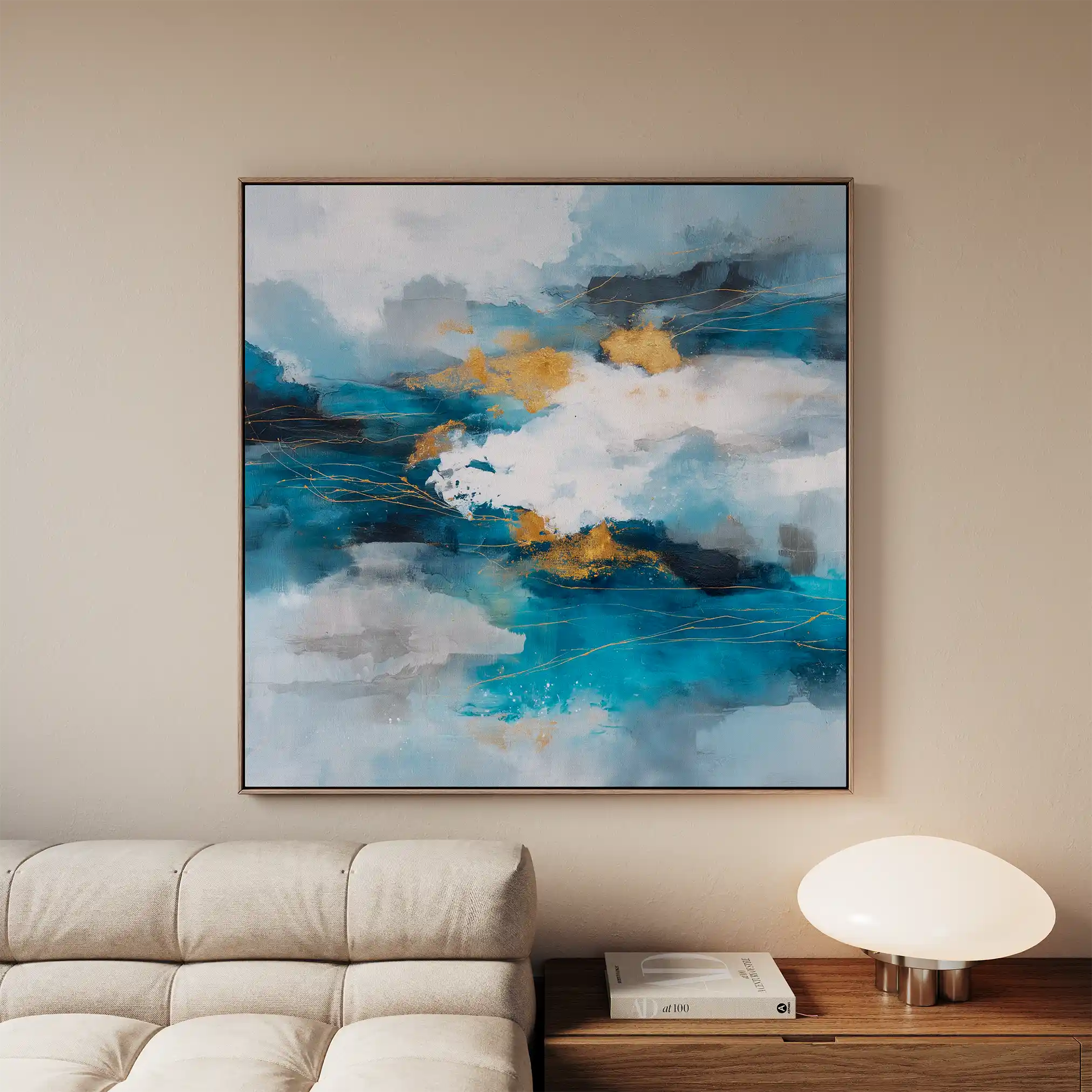 Abstract Canvas Wall Art WAD1008-A 80 x 80 cm / Stretched on hidden frame