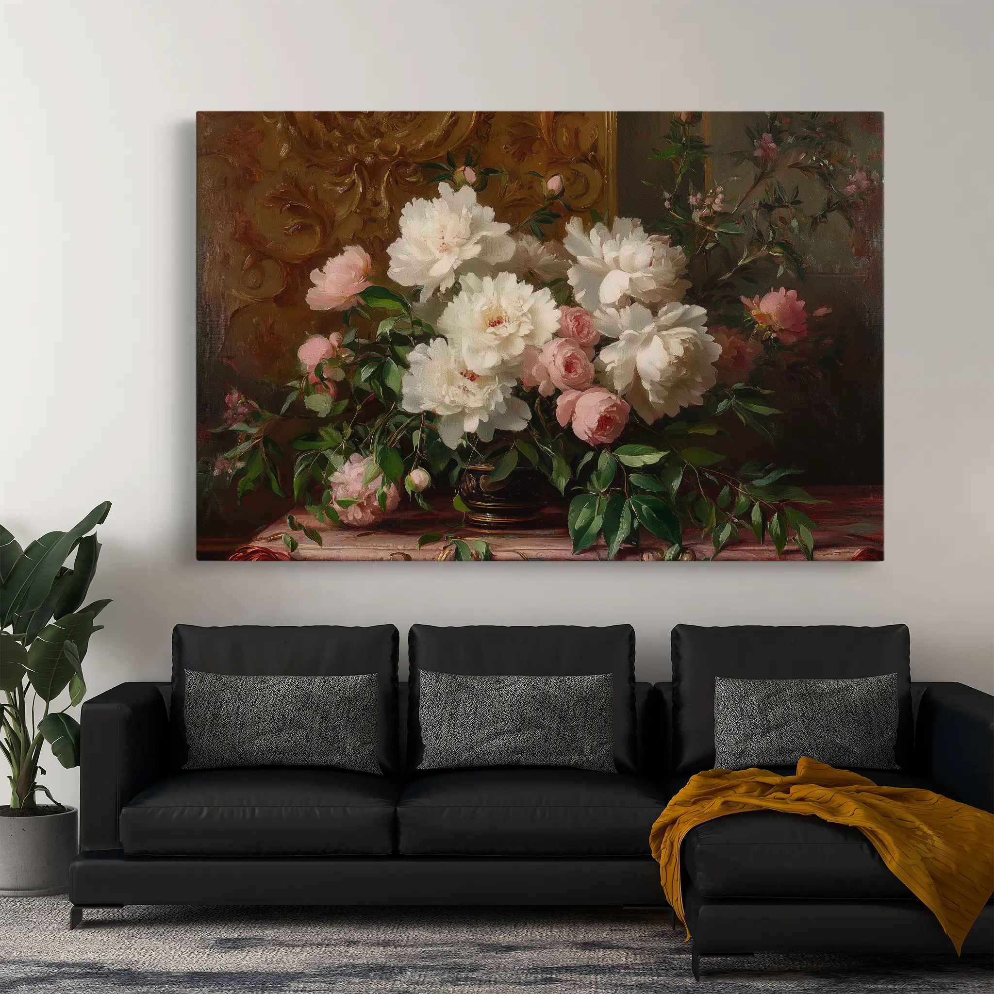 Floral Canvas Wall Art WAD1008-F 90 x 60 cm / Stretched on hidden frame