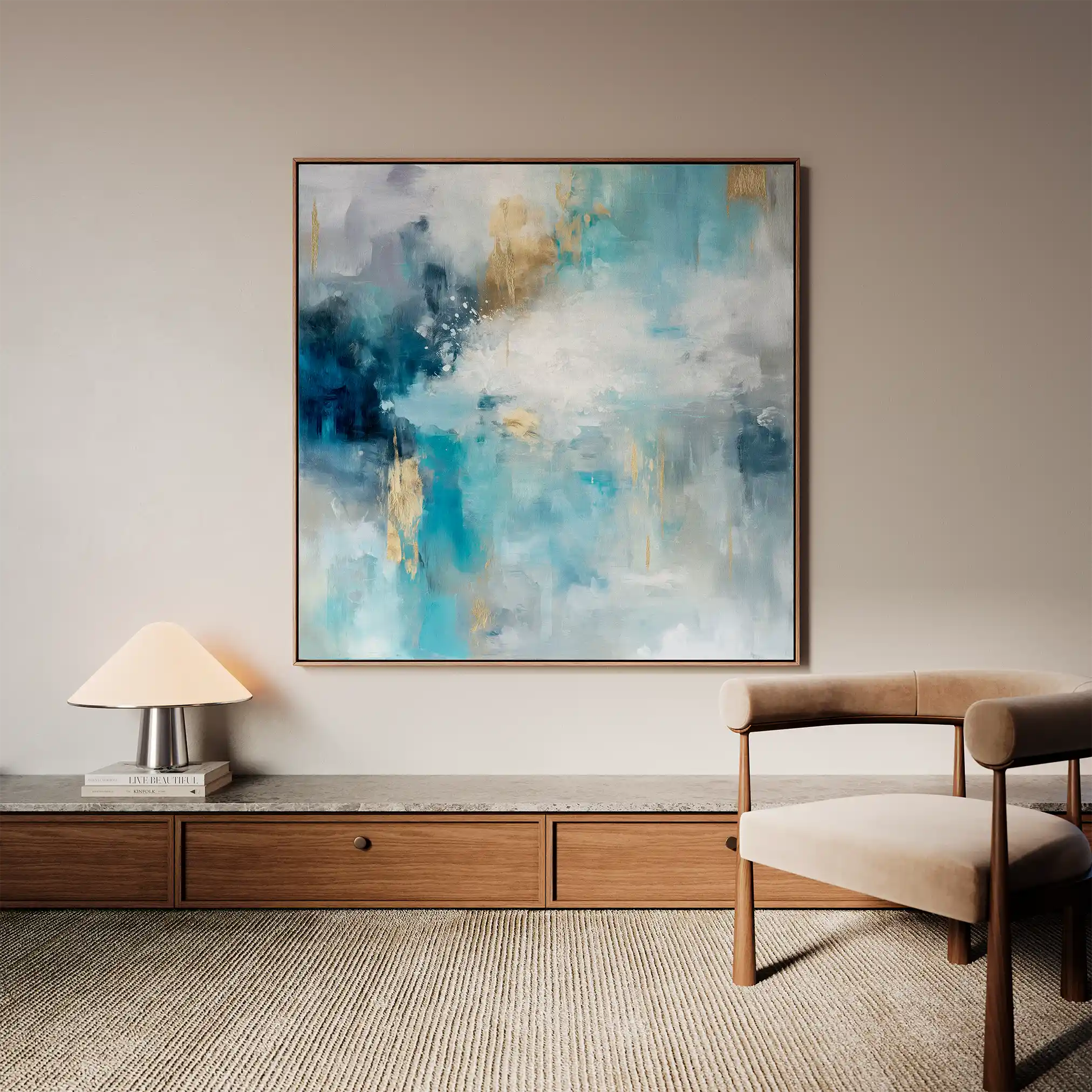 Abstract Canvas Wall Art WAD1009-A 80 x 80 cm / Stretched on hidden frame