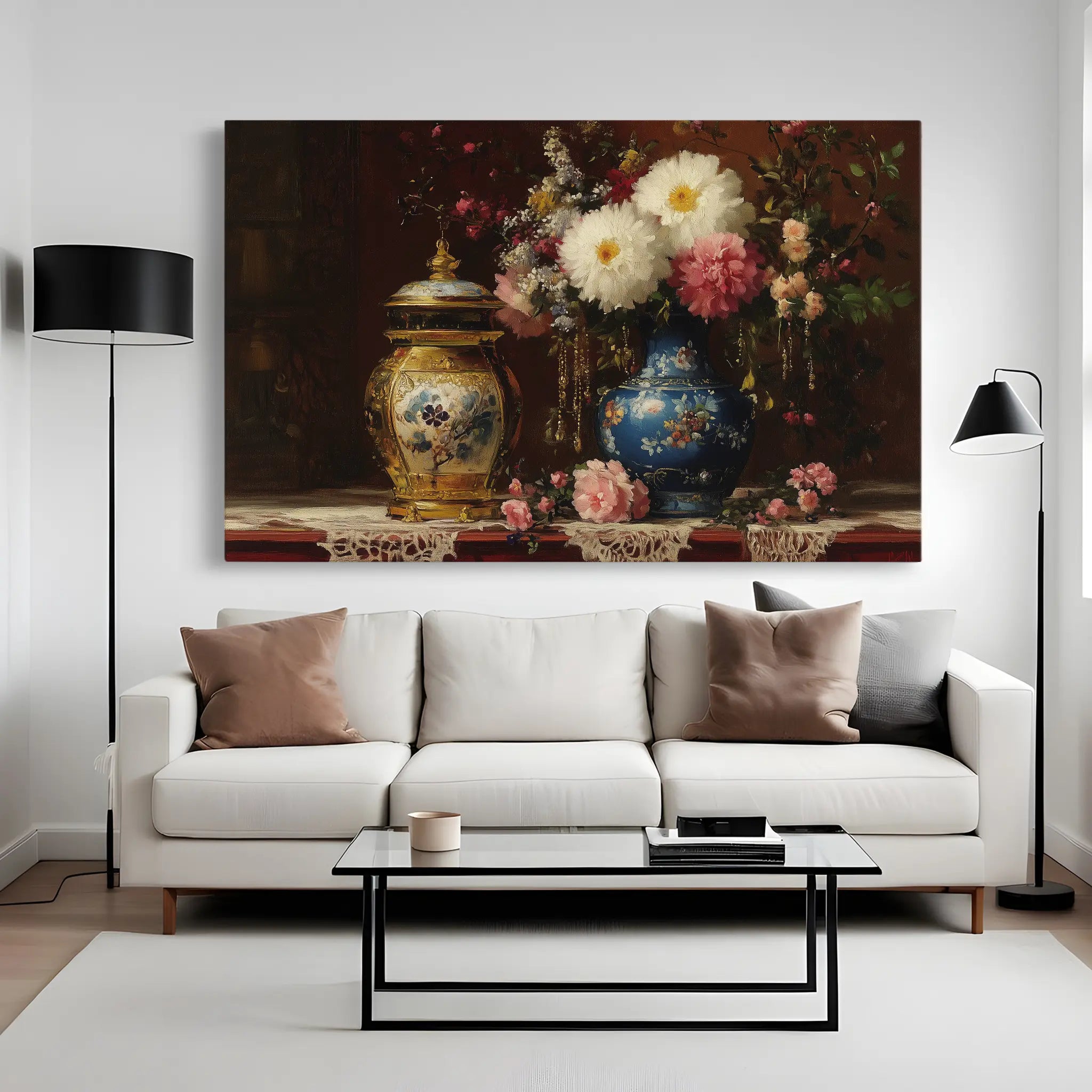 Floral Canvas Wall Art WAD1009-F 90 x 60 cm / Stretched on hidden frame