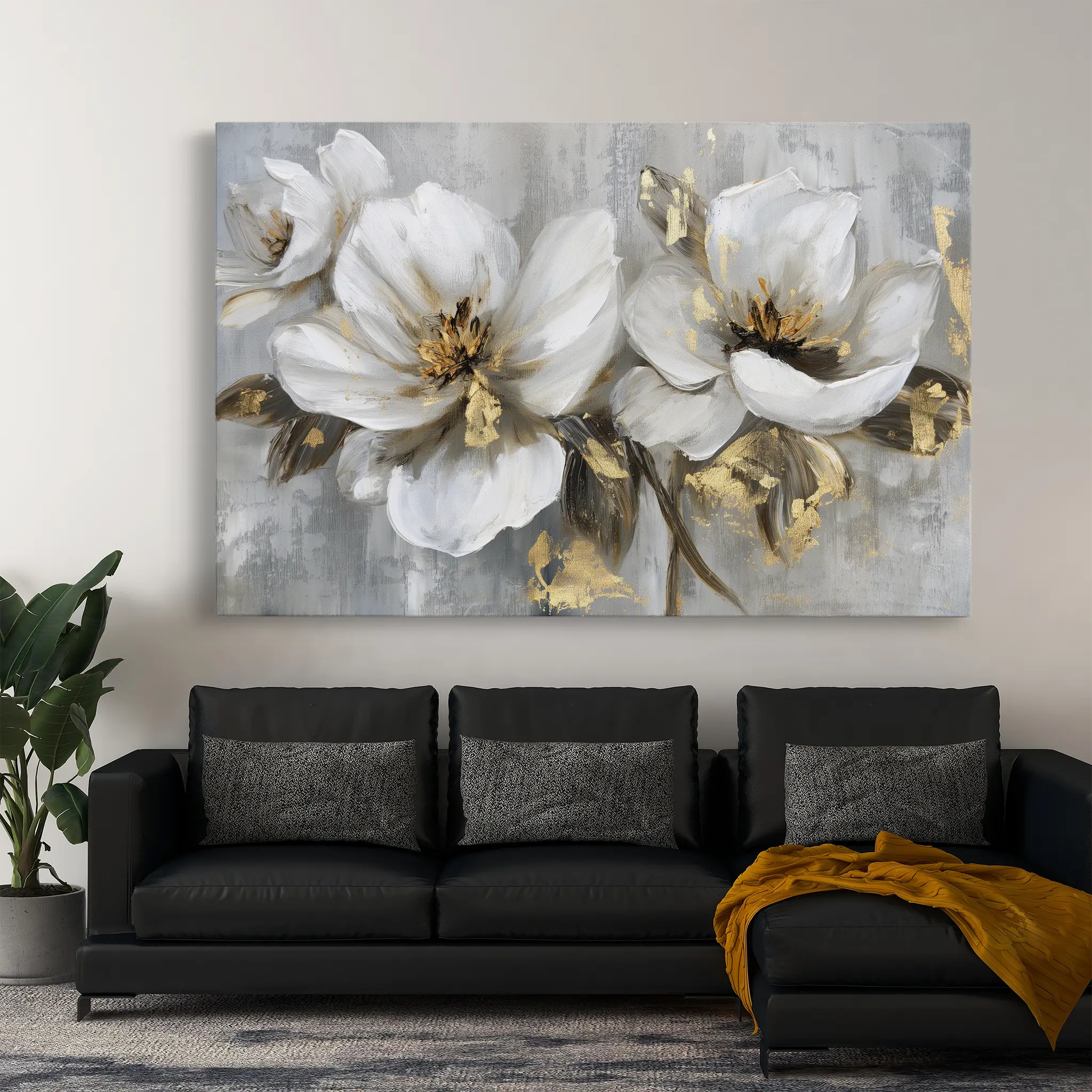 Floral Canvas Wall Art WAD101-F 90 x 60 cm / Stretched on hidden frame