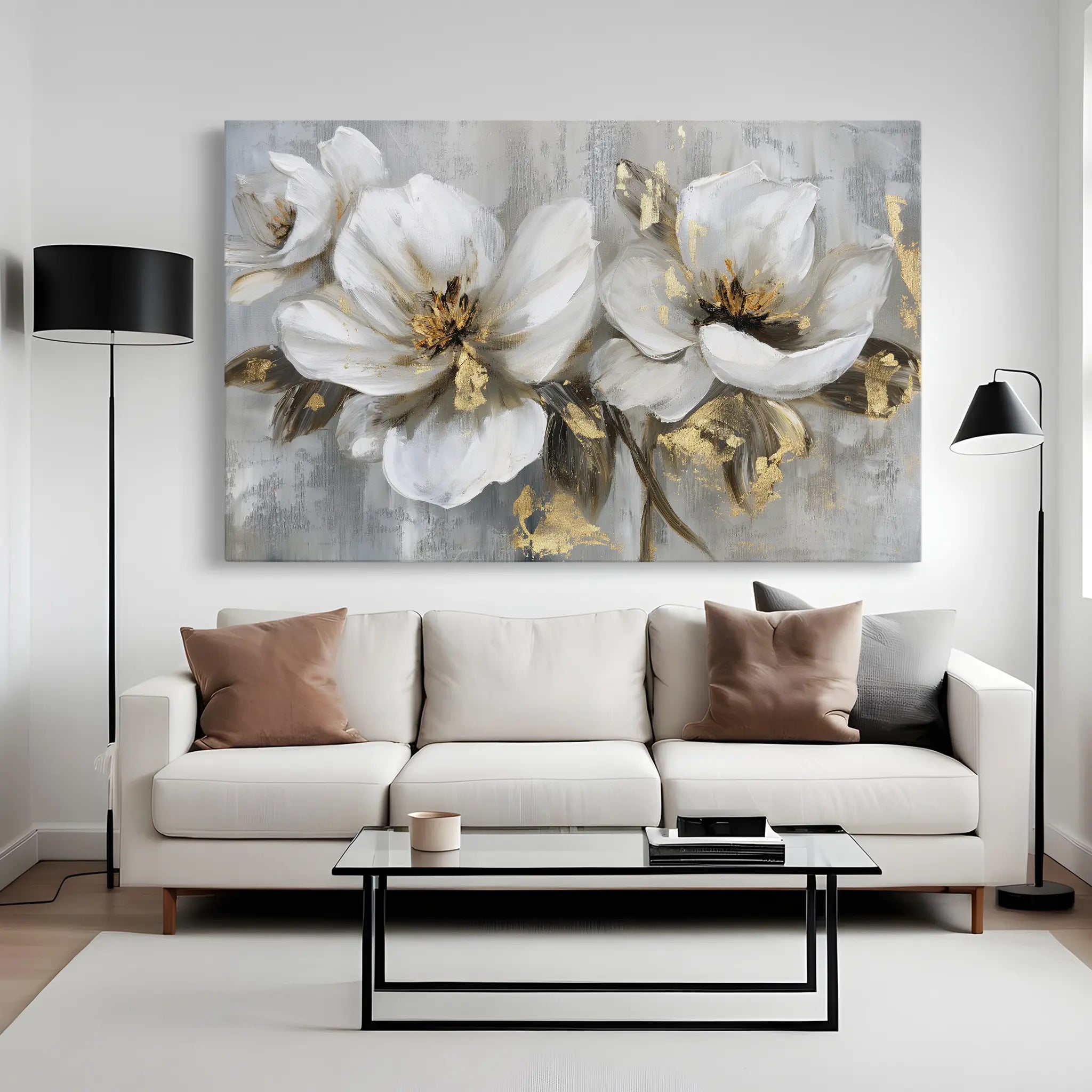 Floral Canvas Wall Art WAD101-F 90 x 60 cm / Stretched on hidden frame