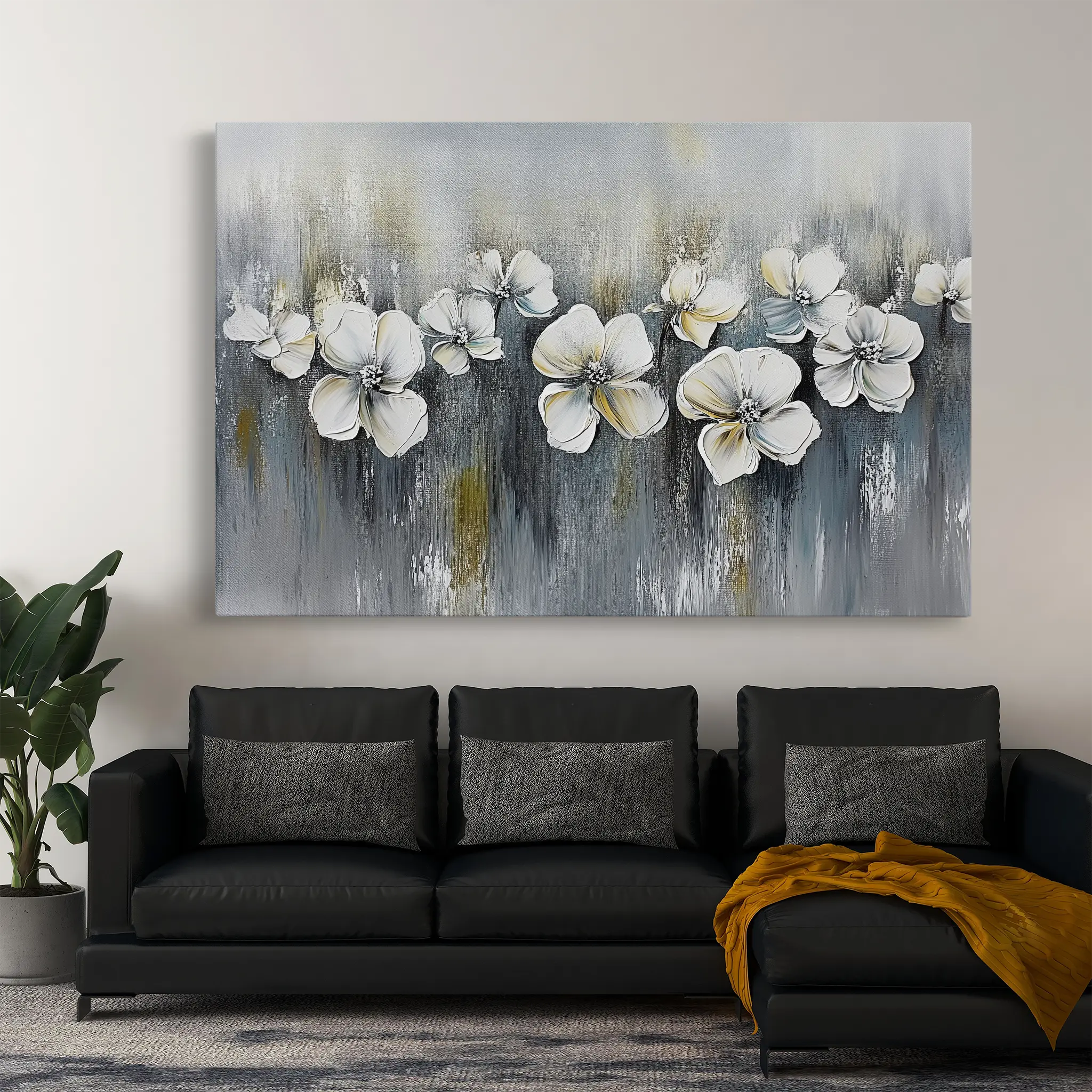 Floral Canvas Wall Art WAD1011-F 90 x 60 cm / Stretched on hidden frame