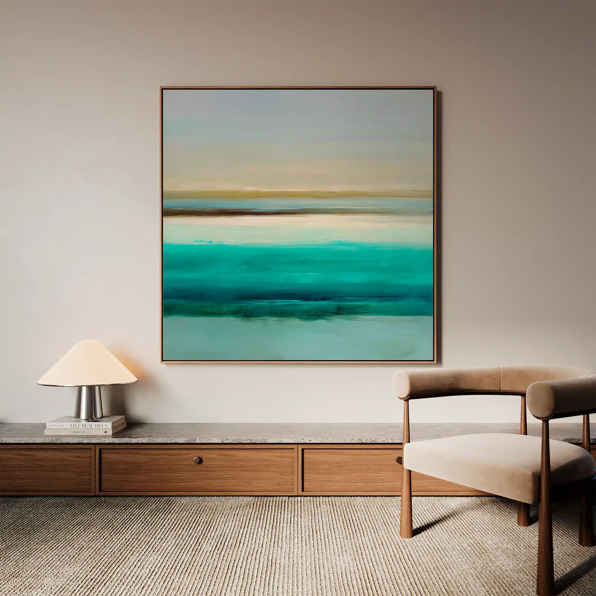 Abstract Canvas Wall Art WAD1012-A 80 x 80 cm / Stretched on hidden frame