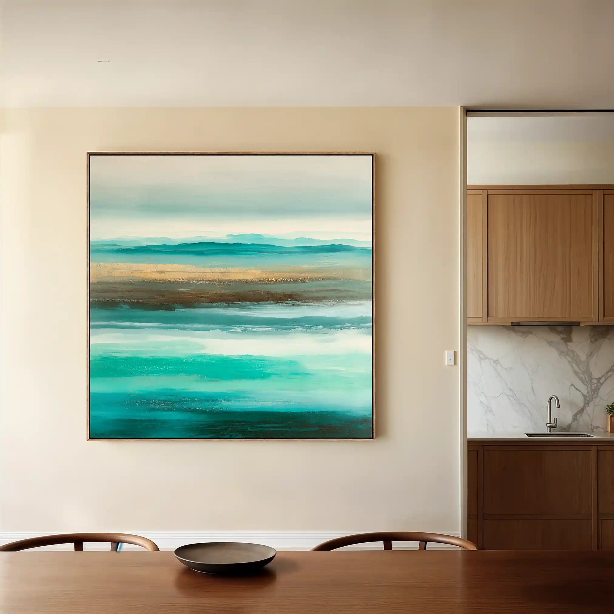 Abstract Canvas Wall Art WAD1013-A 80 x 80 cm / Stretched on hidden frame