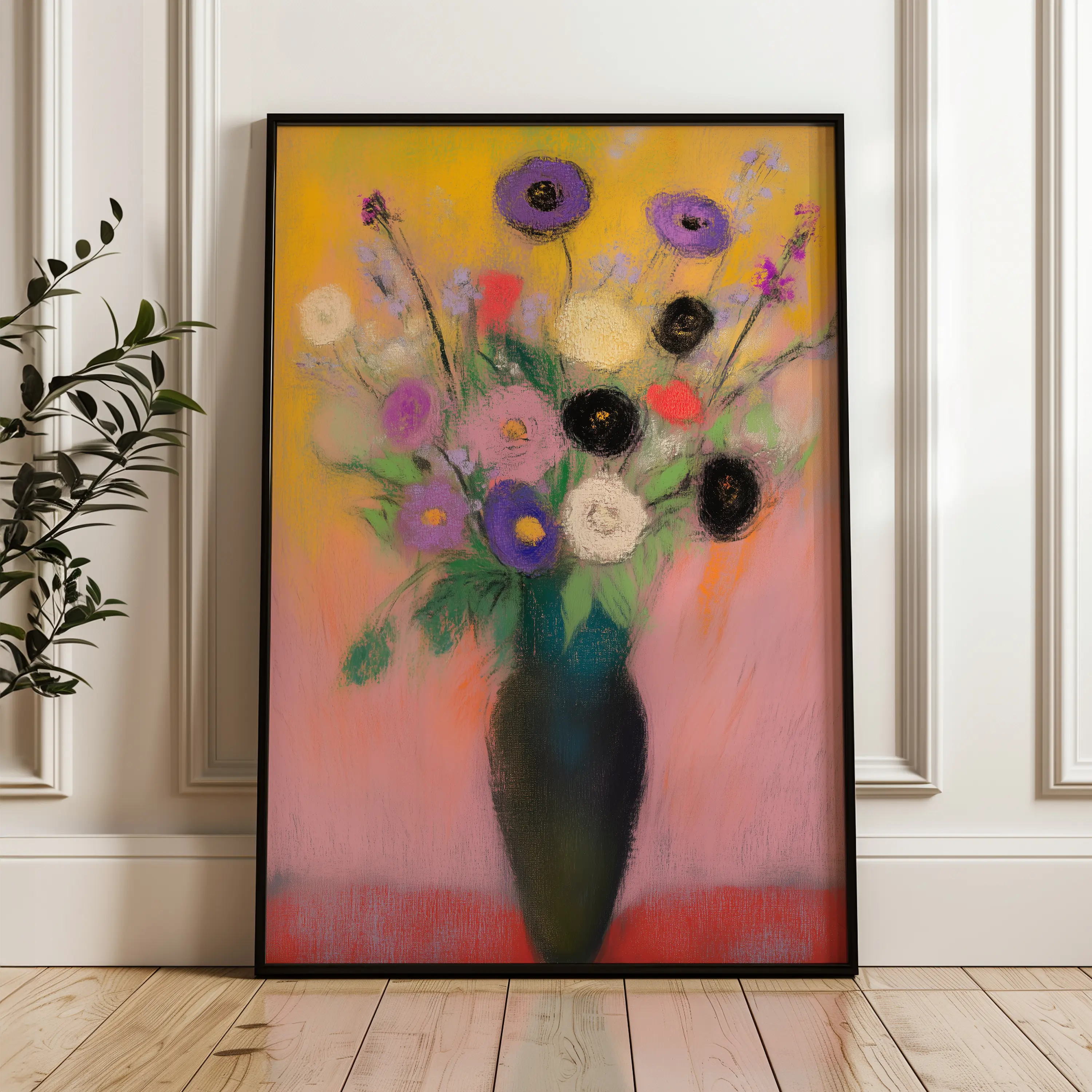 Floral Canvas Wall Art WAD1013-F 90 x 60 cm / Stretched on hidden frame