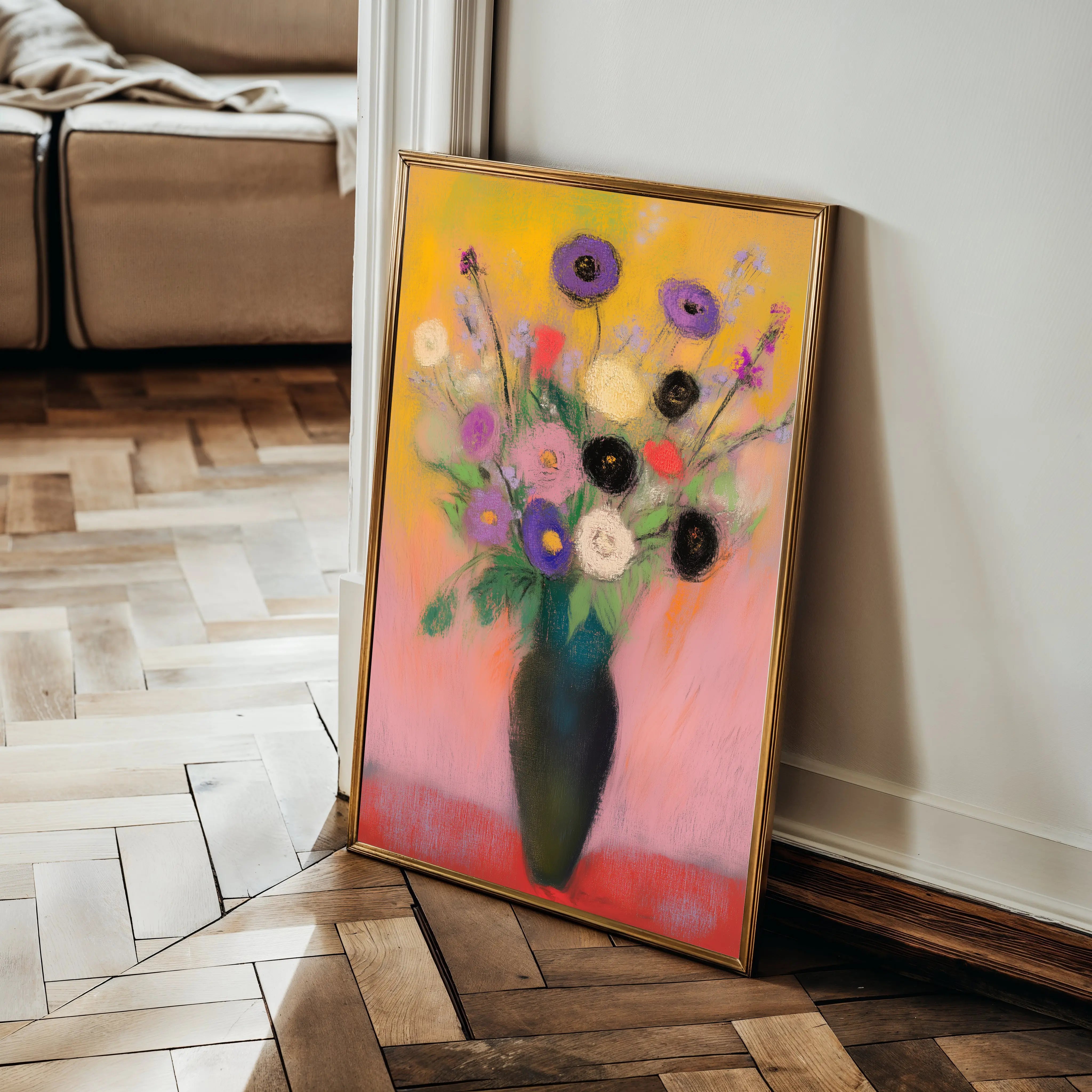 Floral Canvas Wall Art WAD1013-F 90 x 60 cm / Stretched on hidden frame