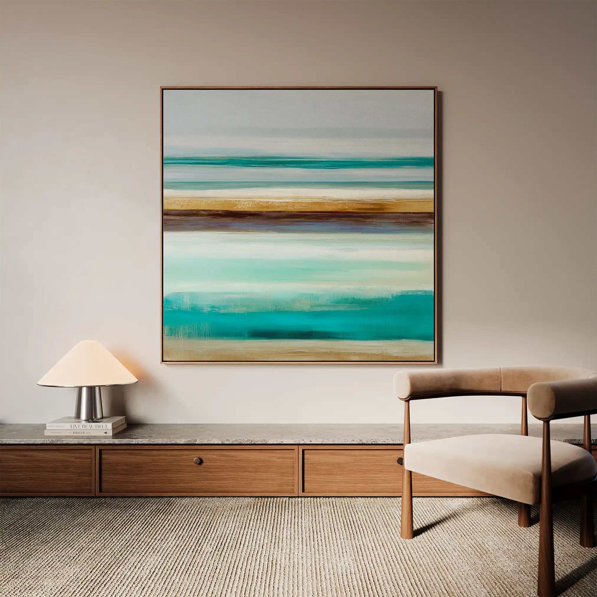 Abstract Canvas Wall Art WAD1014-A 80 x 80 cm / Stretched on hidden frame