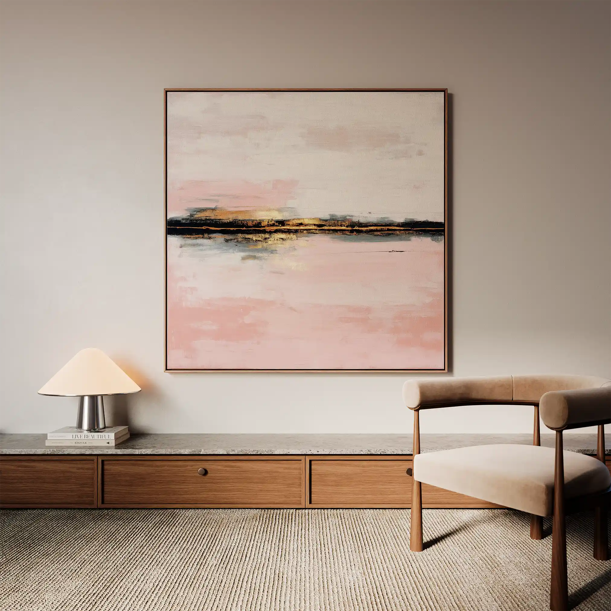 Abstract Canvas Wall Art WAD1015-A 80 x 80 cm / Stretched on hidden frame