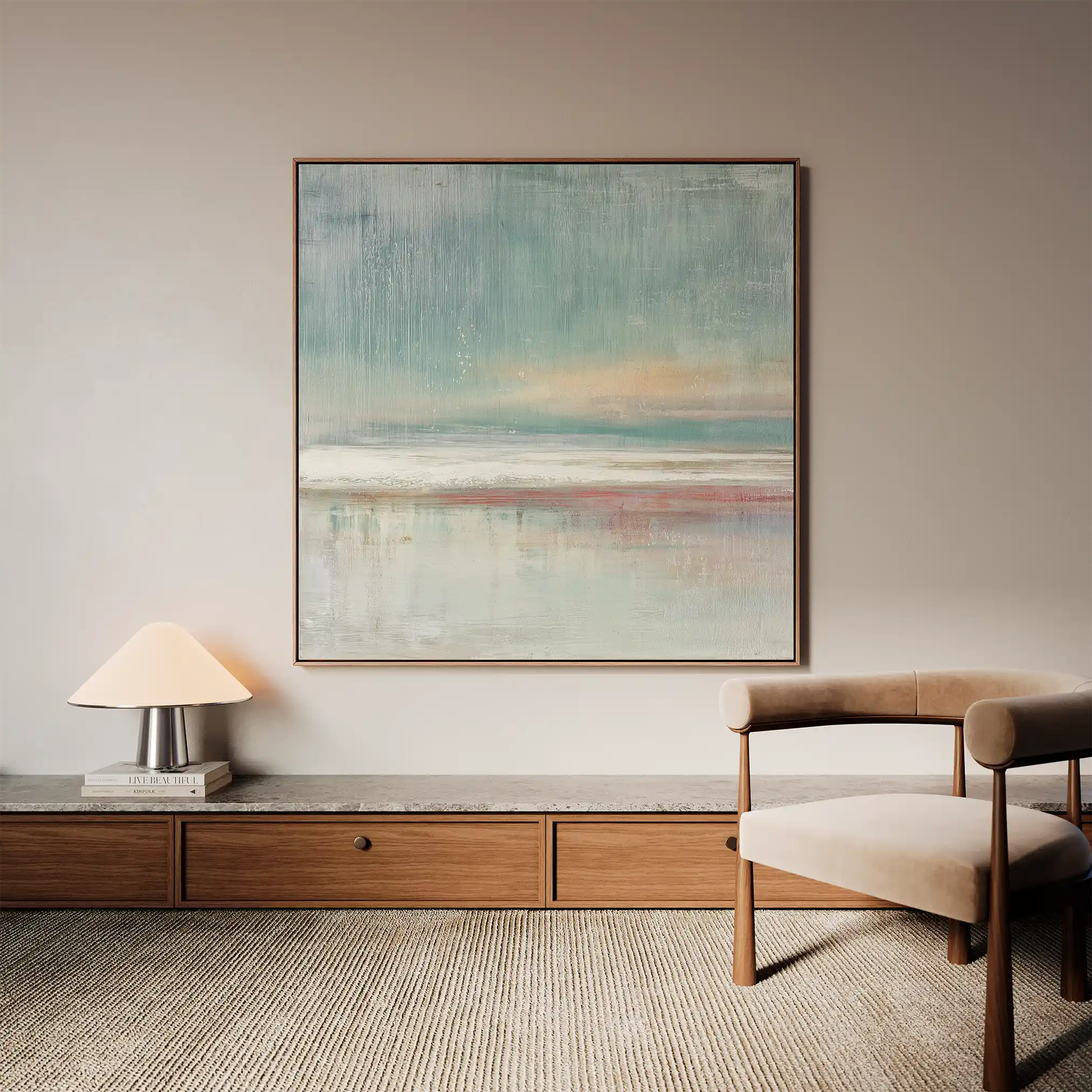 Abstract Canvas Wall Art WAD1017-A 80 x 80 cm / Stretched on hidden frame