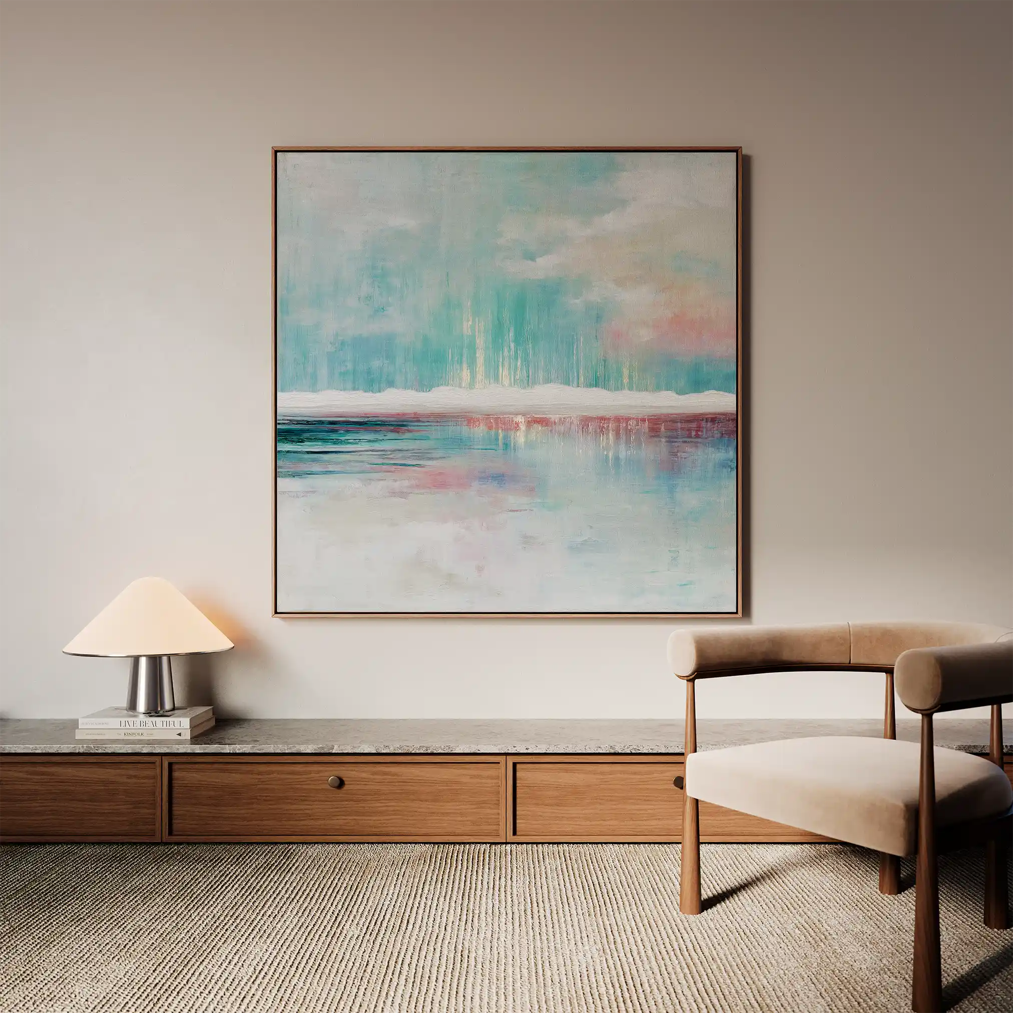 Abstract Canvas Wall Art WAD1018-A 80 x 80 cm / Stretched on hidden frame