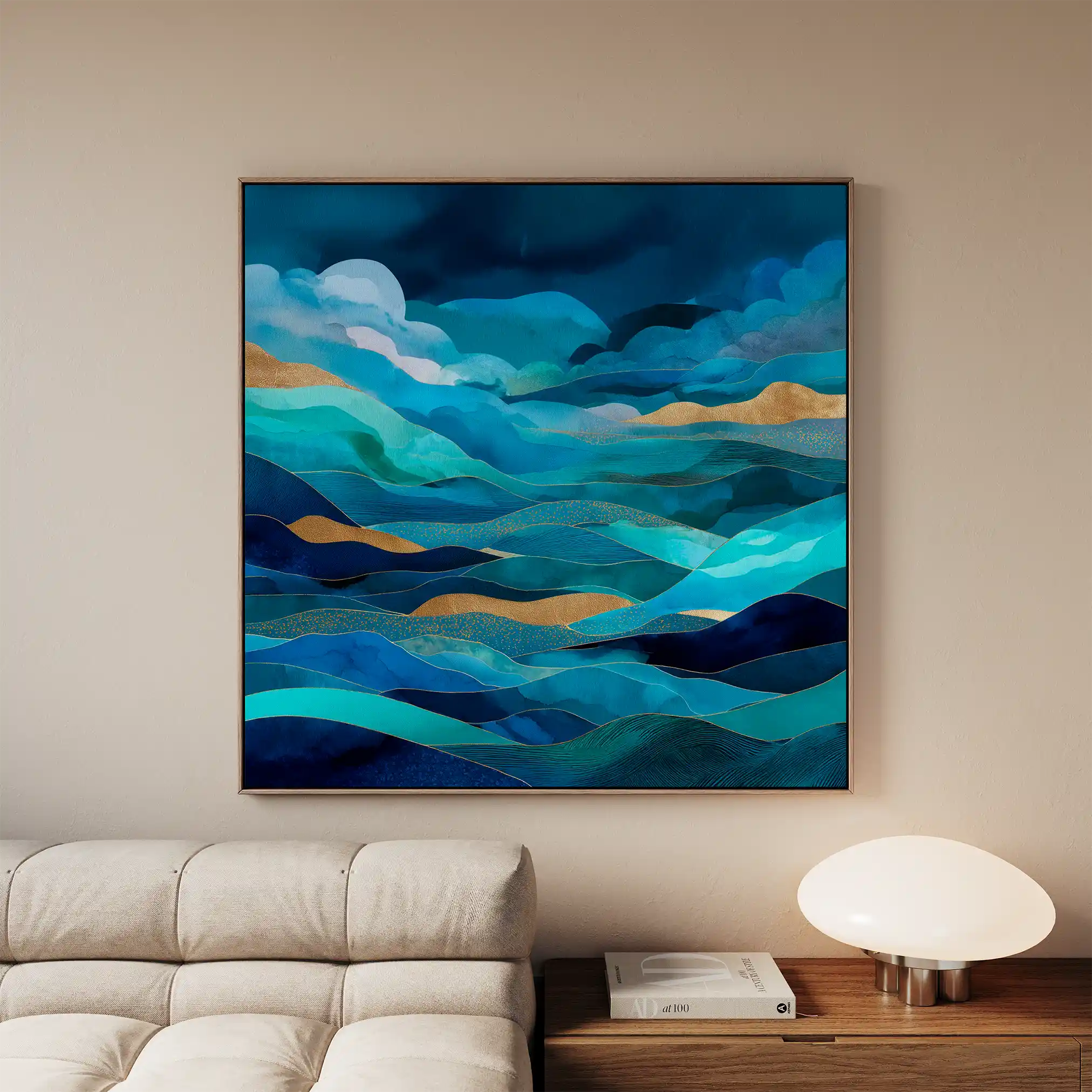 Abstract Canvas Wall Art WAD1019-A 80 x 80 cm / Stretched on hidden frame