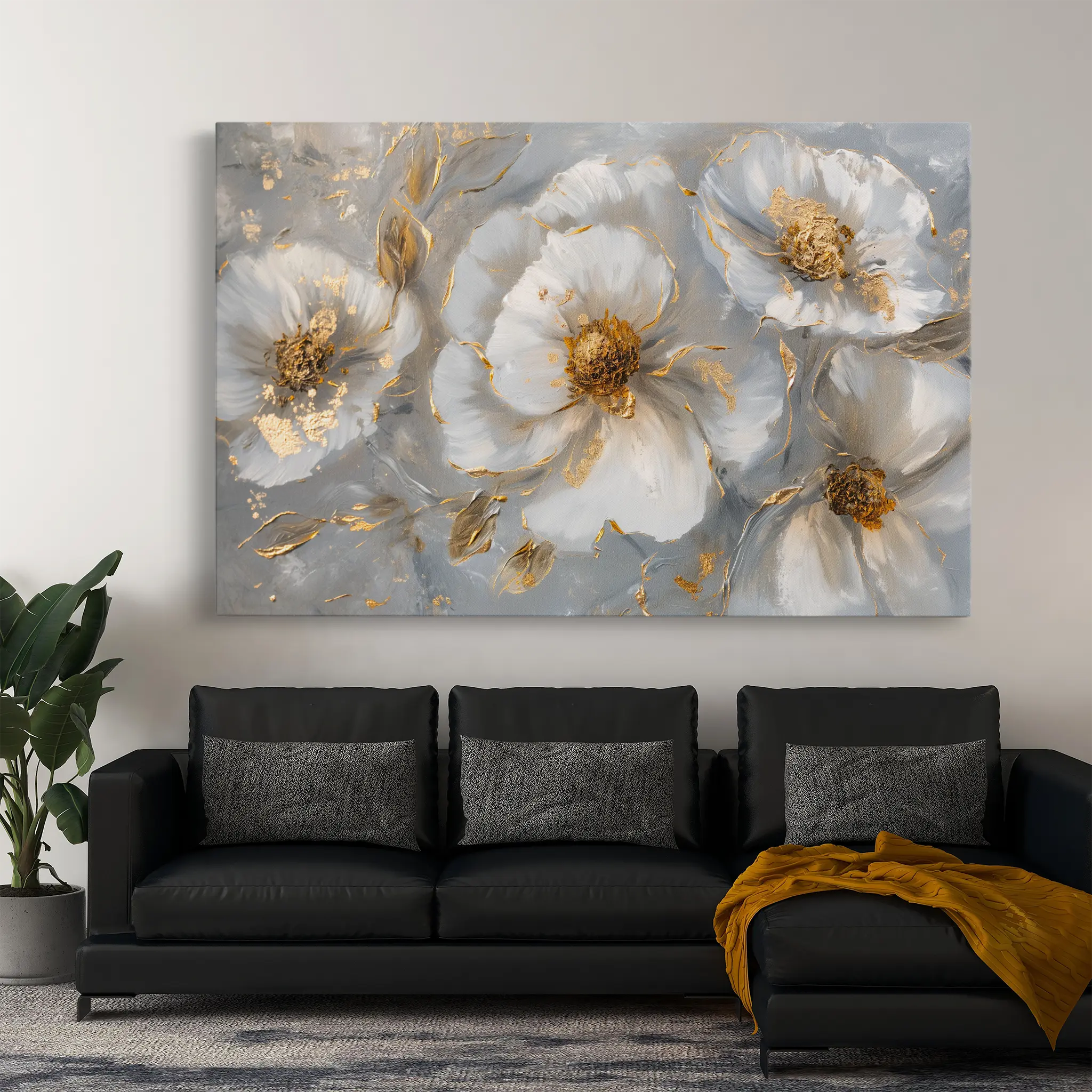 Floral Canvas Wall Art WAD102-F 90 x 60 cm / Stretched on hidden frame