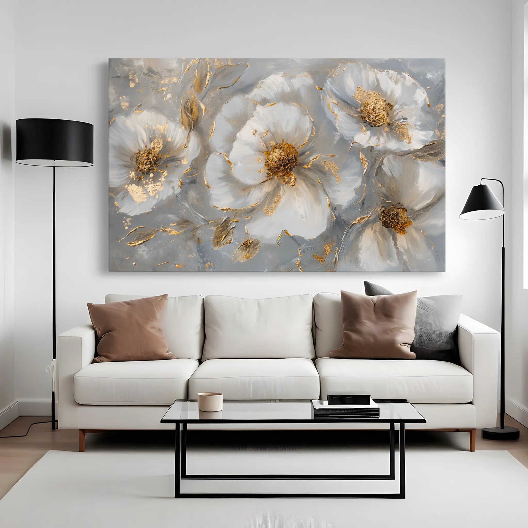 Floral Canvas Wall Art WAD102-F 90 x 60 cm / Stretched on hidden frame