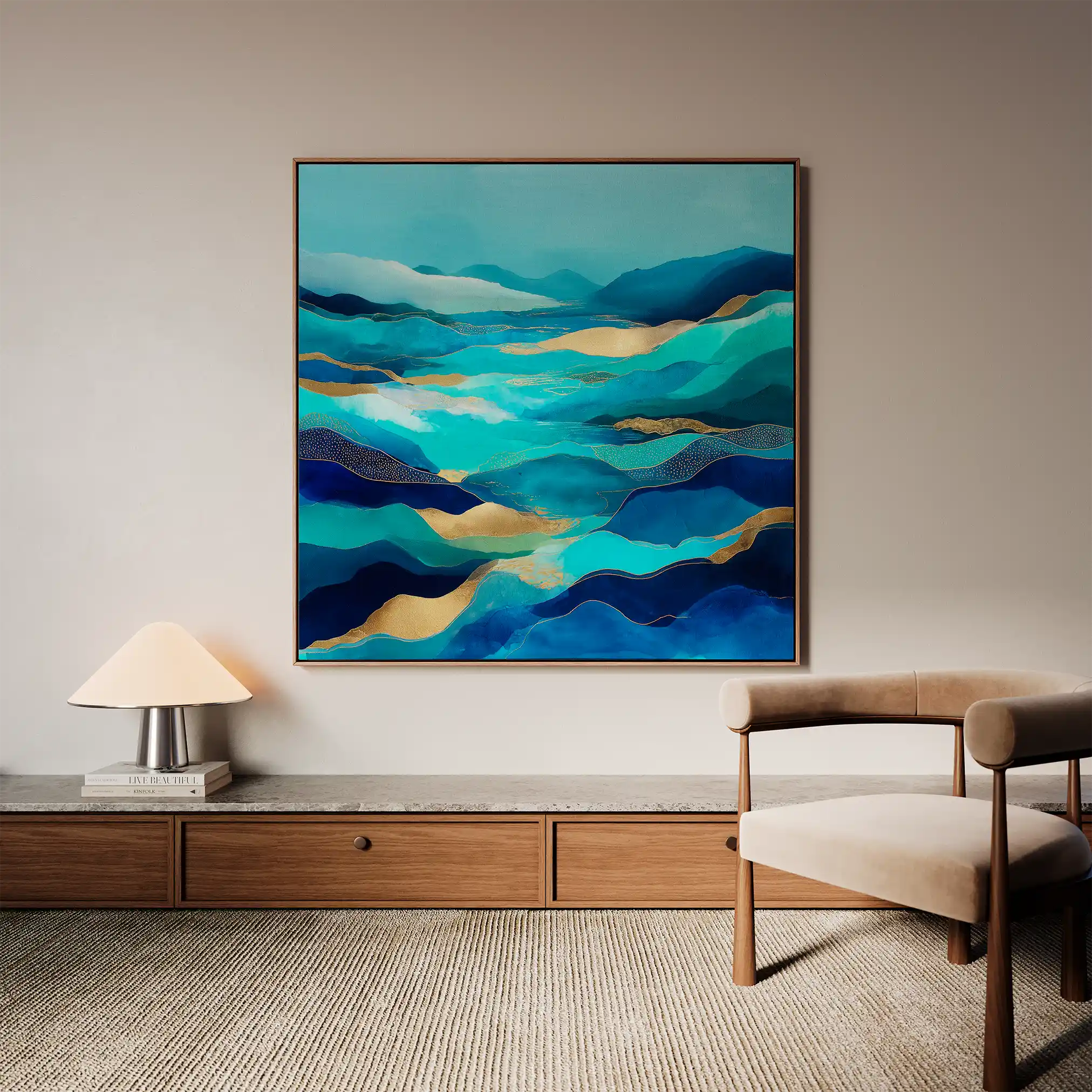 Abstract Canvas Wall Art WAD1020-A 80 x 80 cm / Stretched on hidden frame