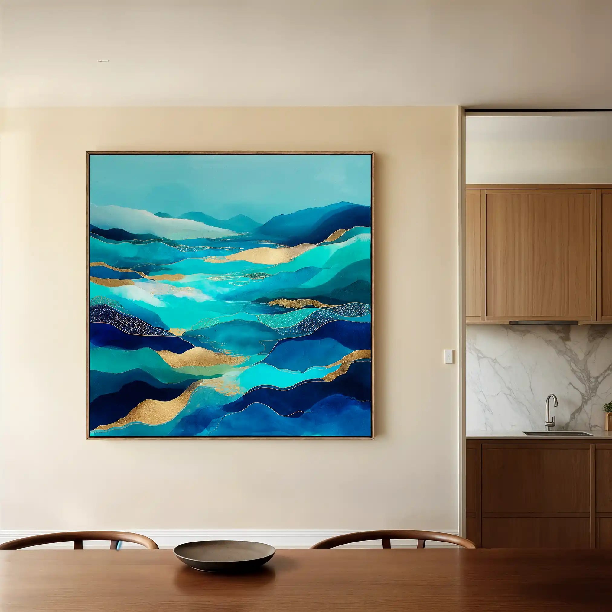 Abstract Canvas Wall Art WAD1020-A 80 x 80 cm / Stretched on hidden frame