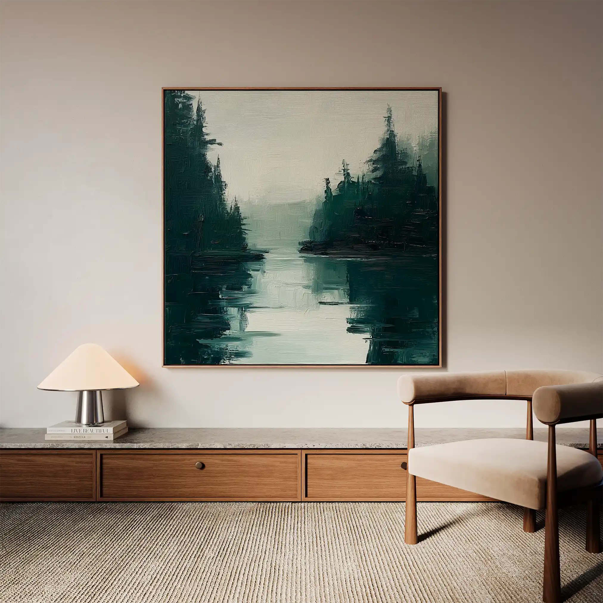 Abstract Canvas Wall Art WAD1021-A 80 x 80 cm / Stretched on hidden frame