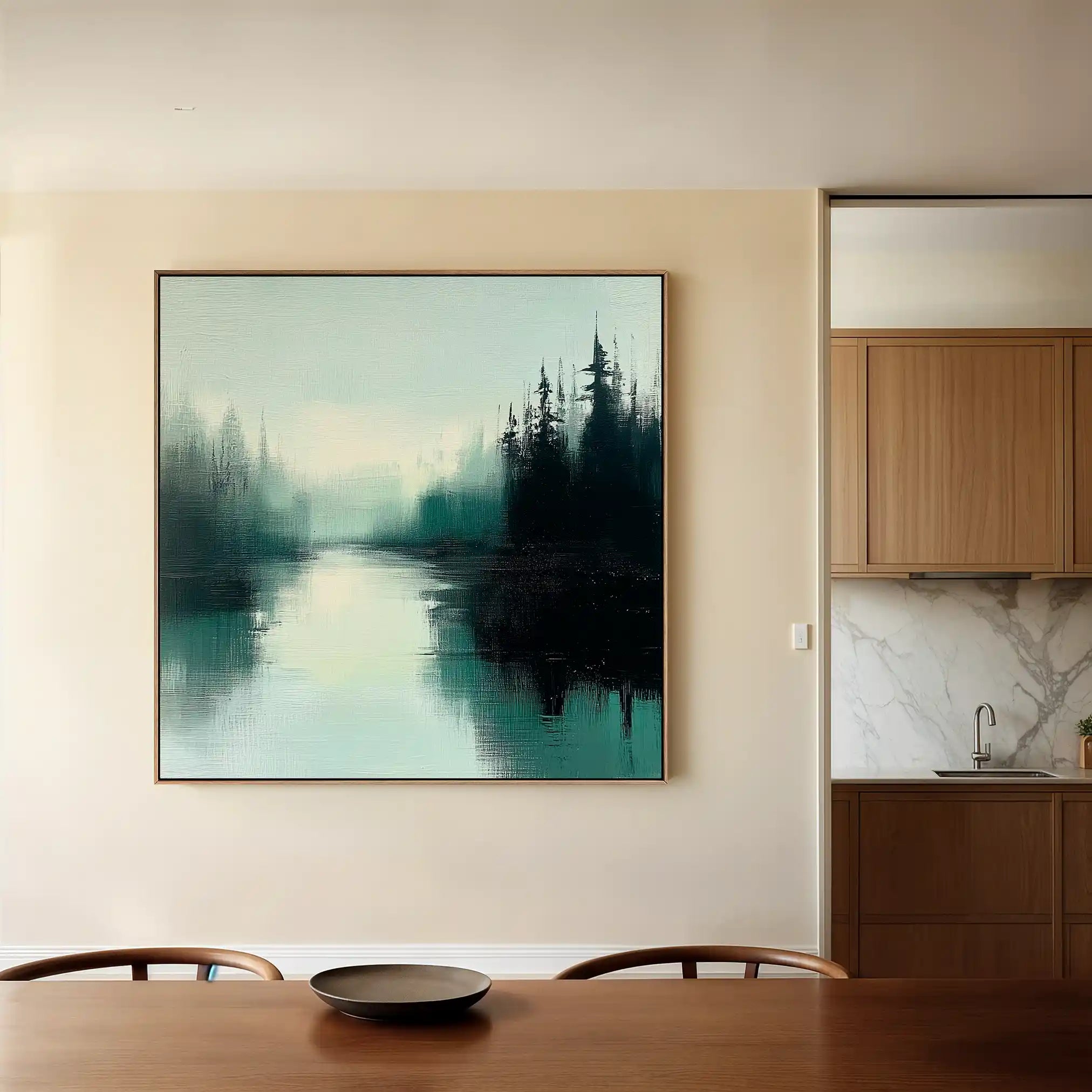 Abstract Canvas Wall Art WAD1022-A 80 x 80 cm / Stretched on hidden frame