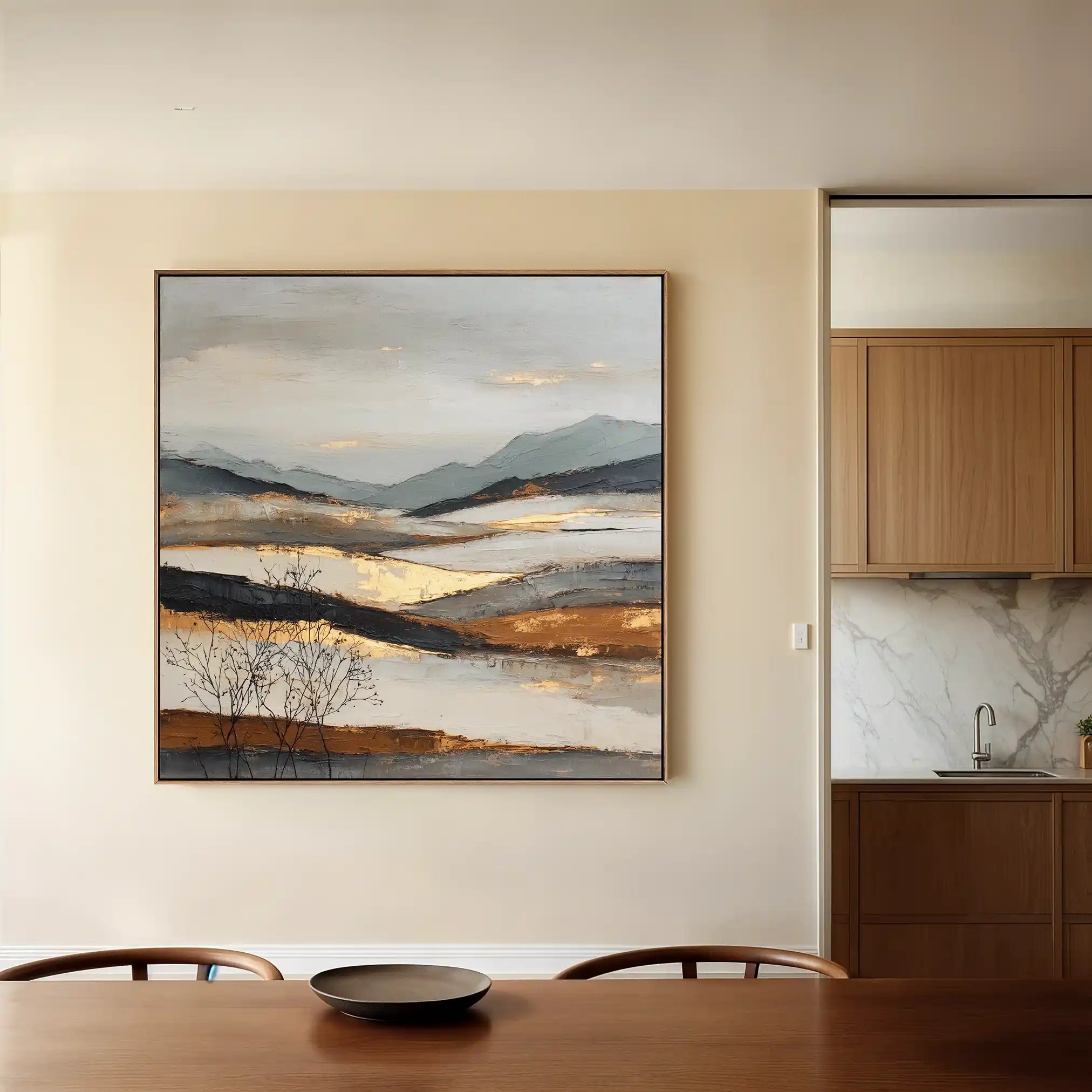 Abstract Canvas Wall Art WAD1023-A 80 x 80 cm / Stretched on hidden frame