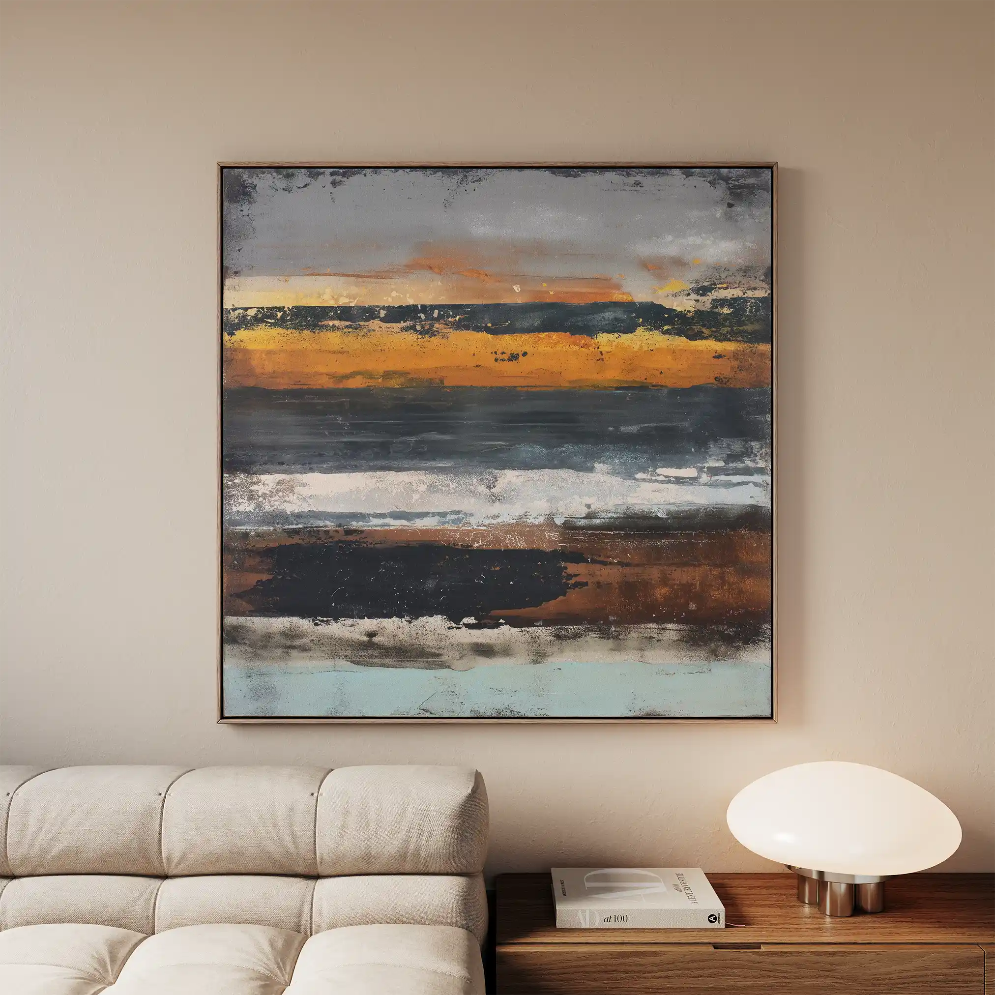 Abstract Canvas Wall Art WAD1024-A 80 x 80 cm / Stretched on hidden frame