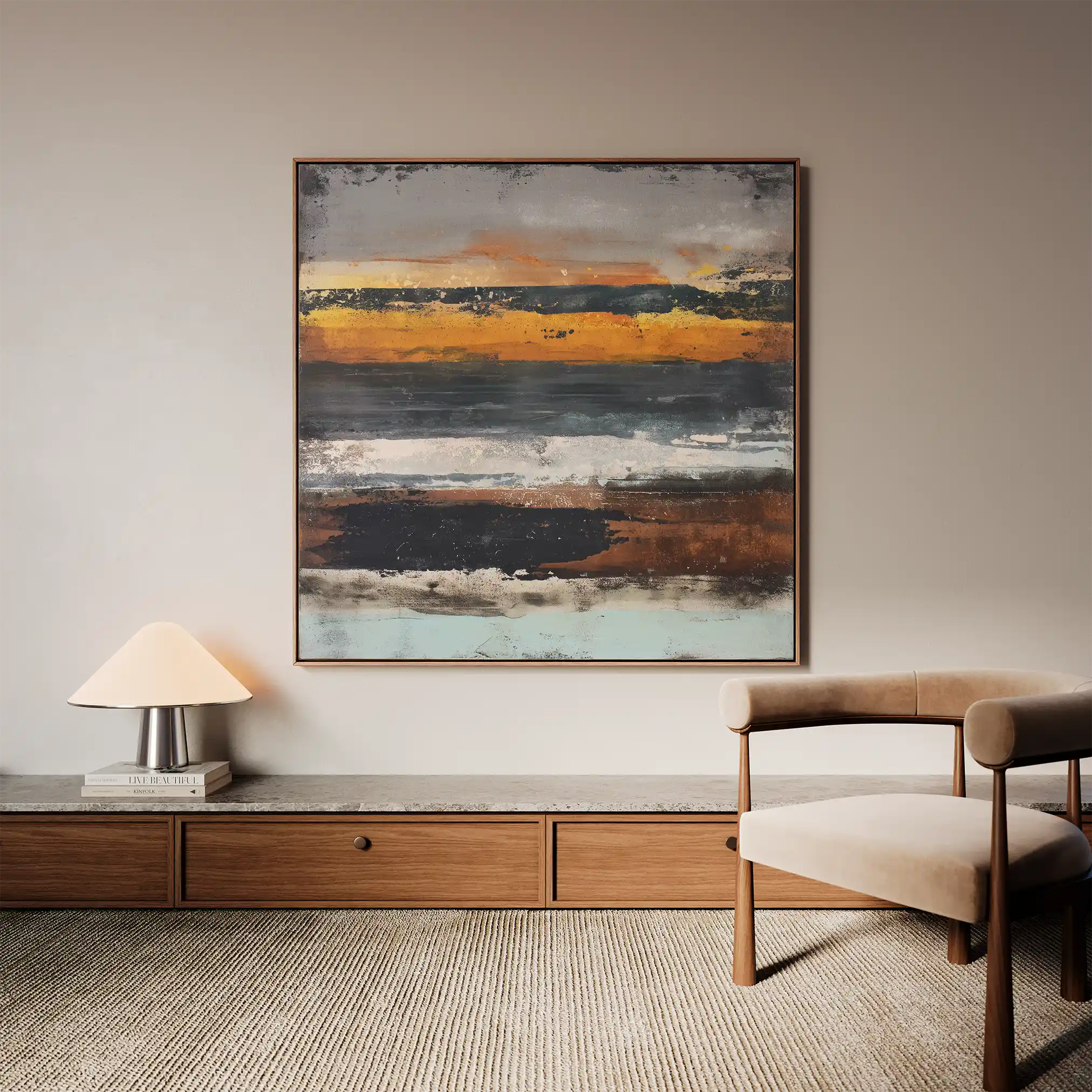 Abstract Canvas Wall Art WAD1024-A 80 x 80 cm / Stretched on hidden frame
