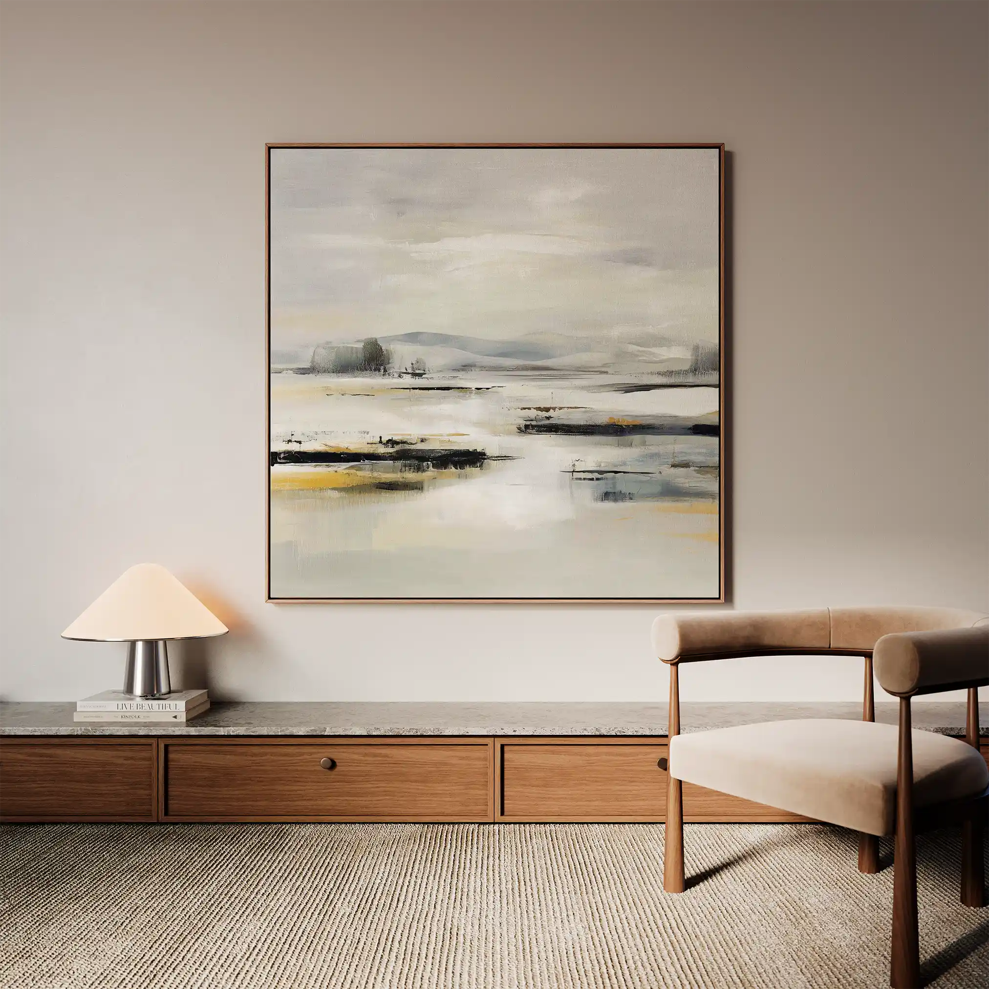 Abstract Canvas Wall Art WAD1026-A 80 x 80 cm / Stretched on hidden frame