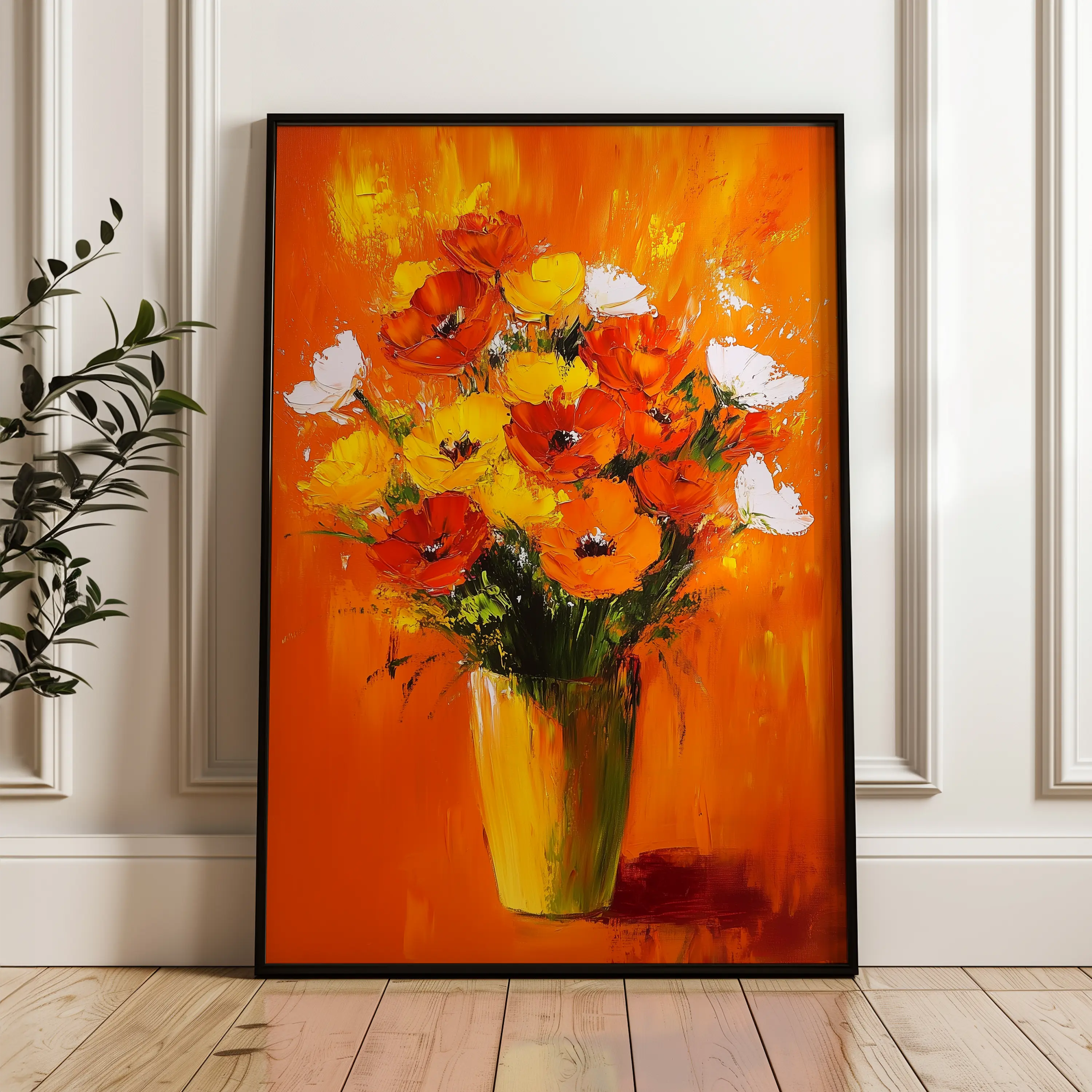 Floral Canvas Wall Art WAD1028-F 90 x 60 cm / Stretched on hidden frame