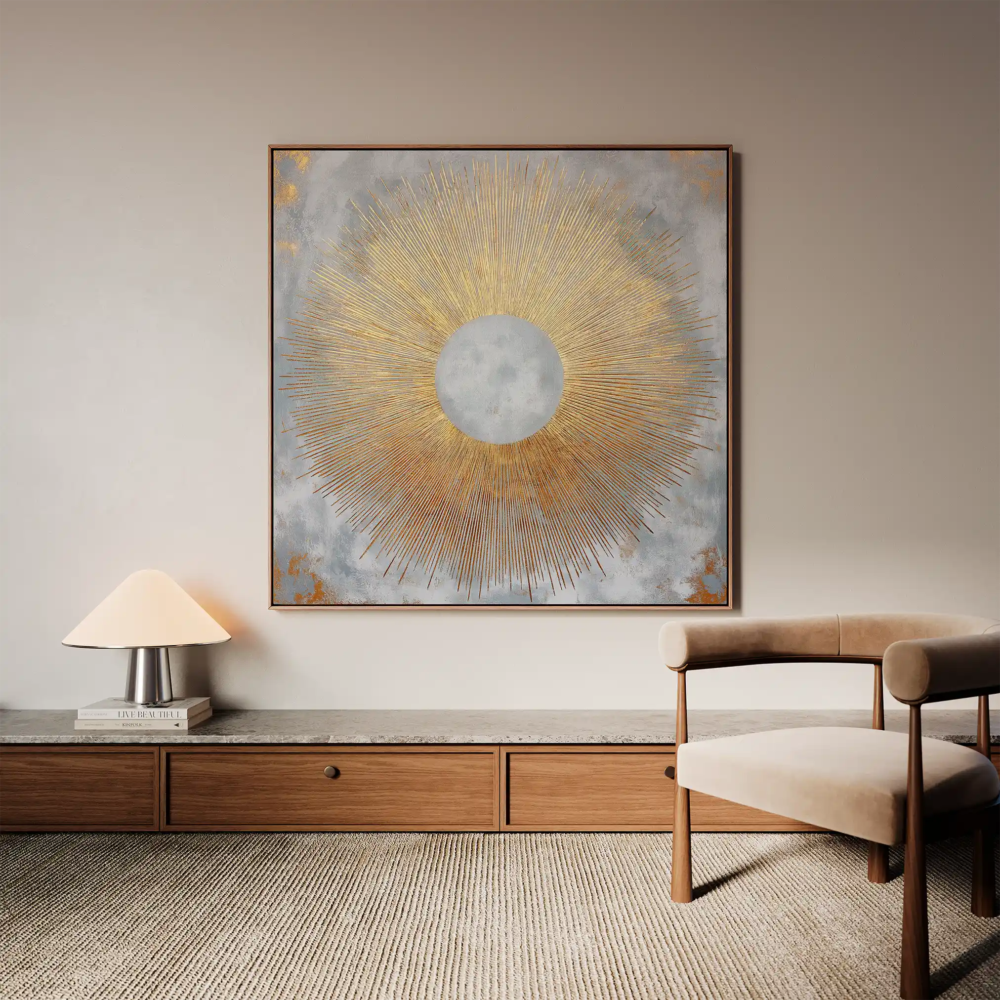 Abstract Canvas Wall Art WAD1029-A 80 x 80 cm / Stretched on hidden frame